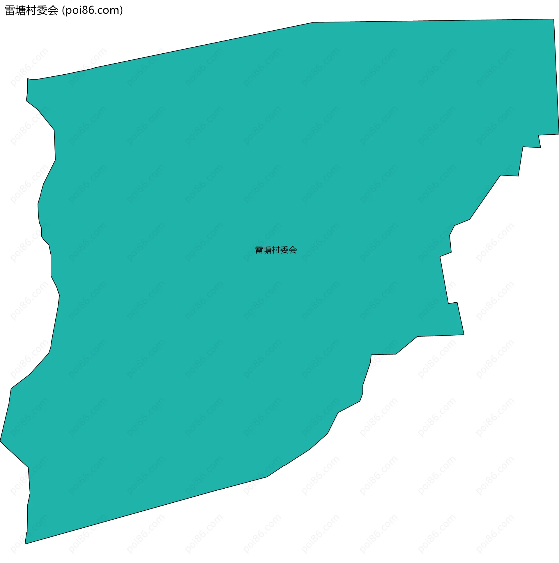 雷塘村委会边界地图