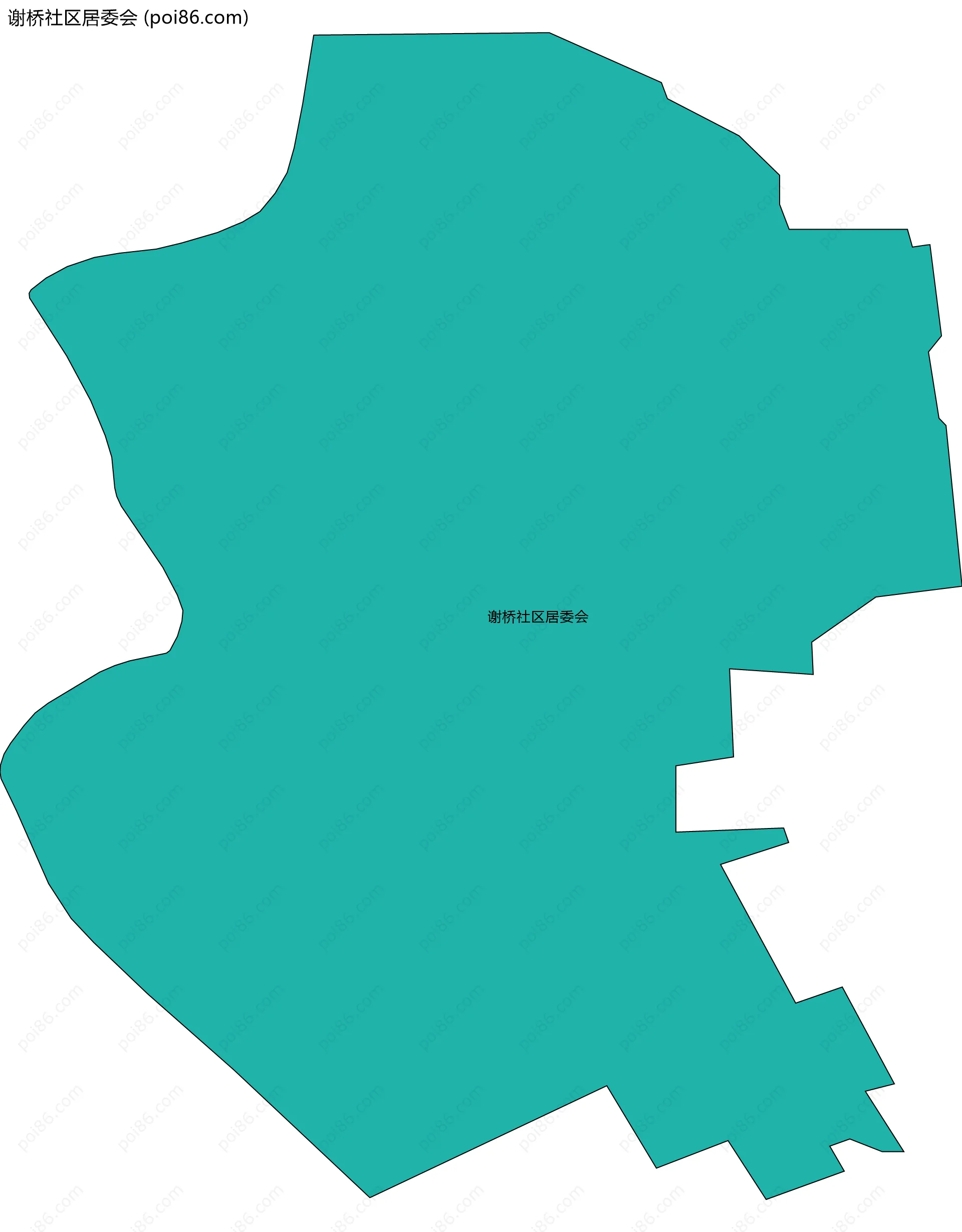 谢桥社区居委会边界地图