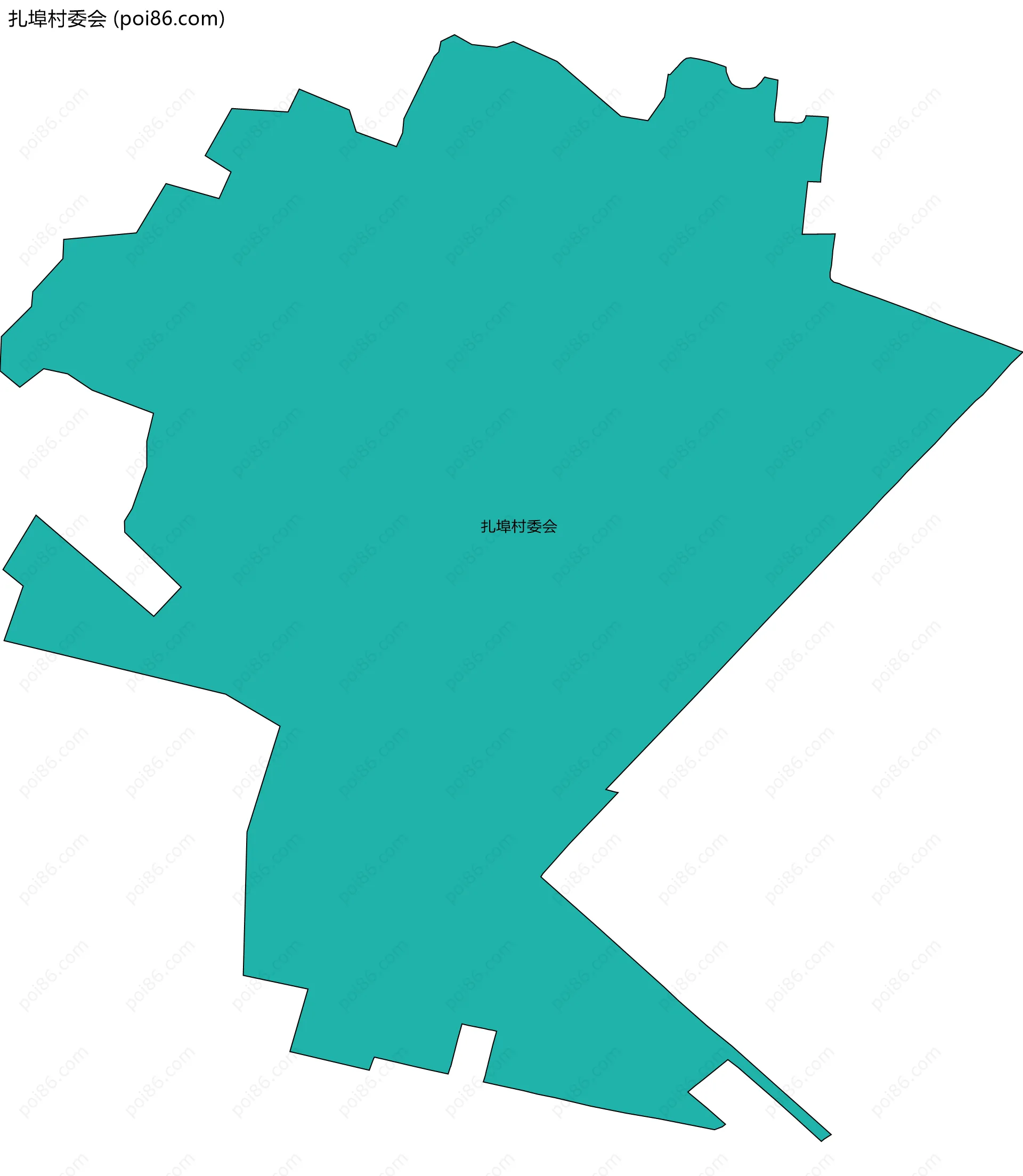 扎埠村委会边界地图