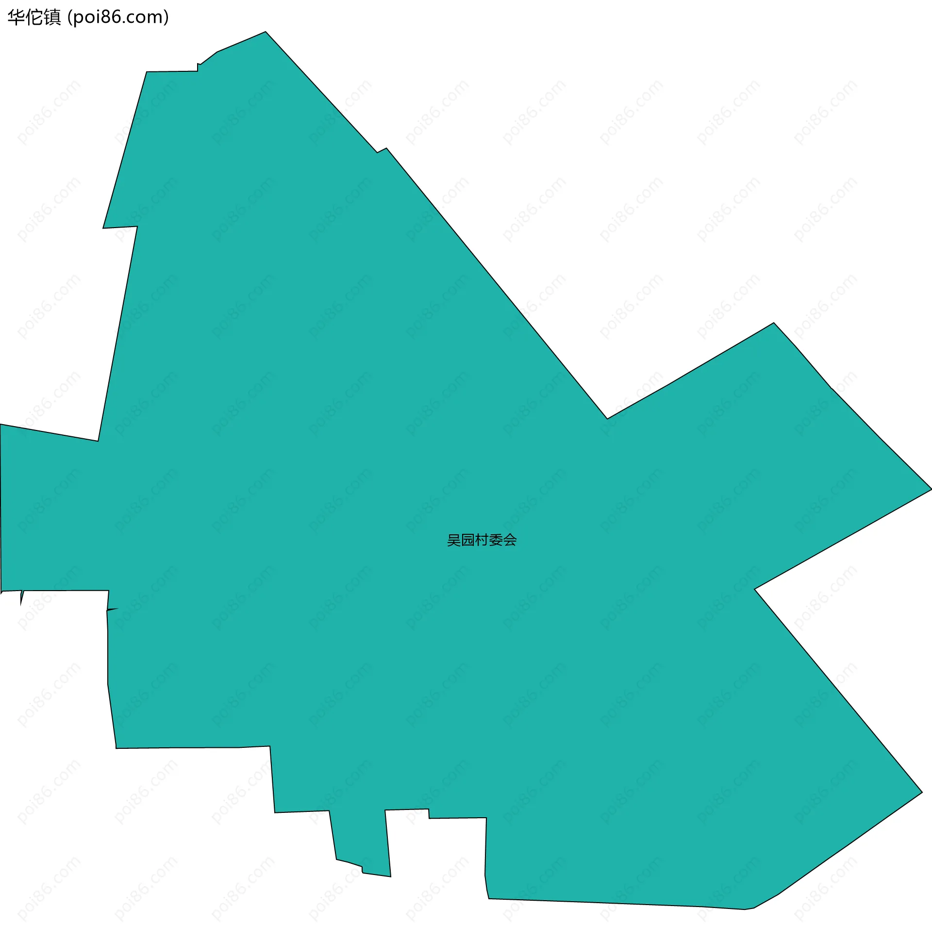 华佗镇边界地图(五级行政区划)