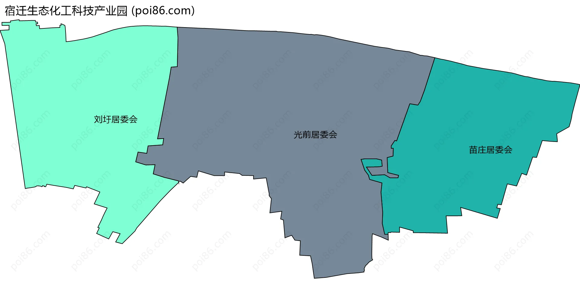 宿迁生态化工科技产业园边界地图(五级行政区划)