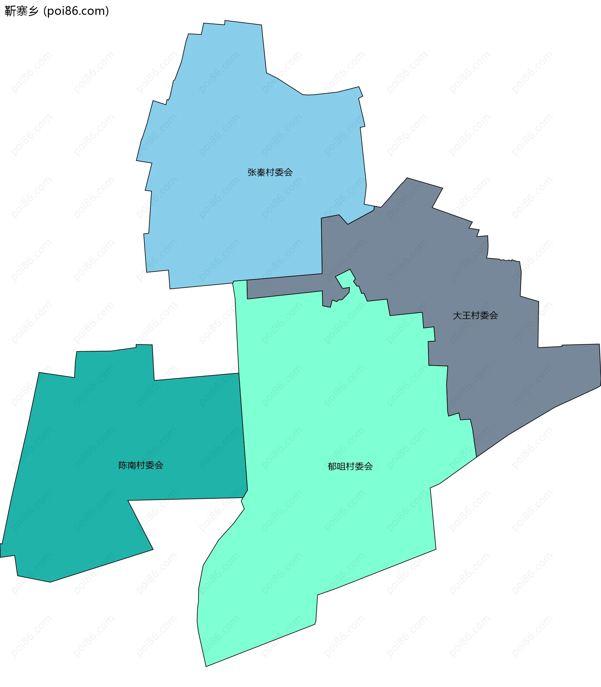 靳寨乡边界地图(五级行政区划)