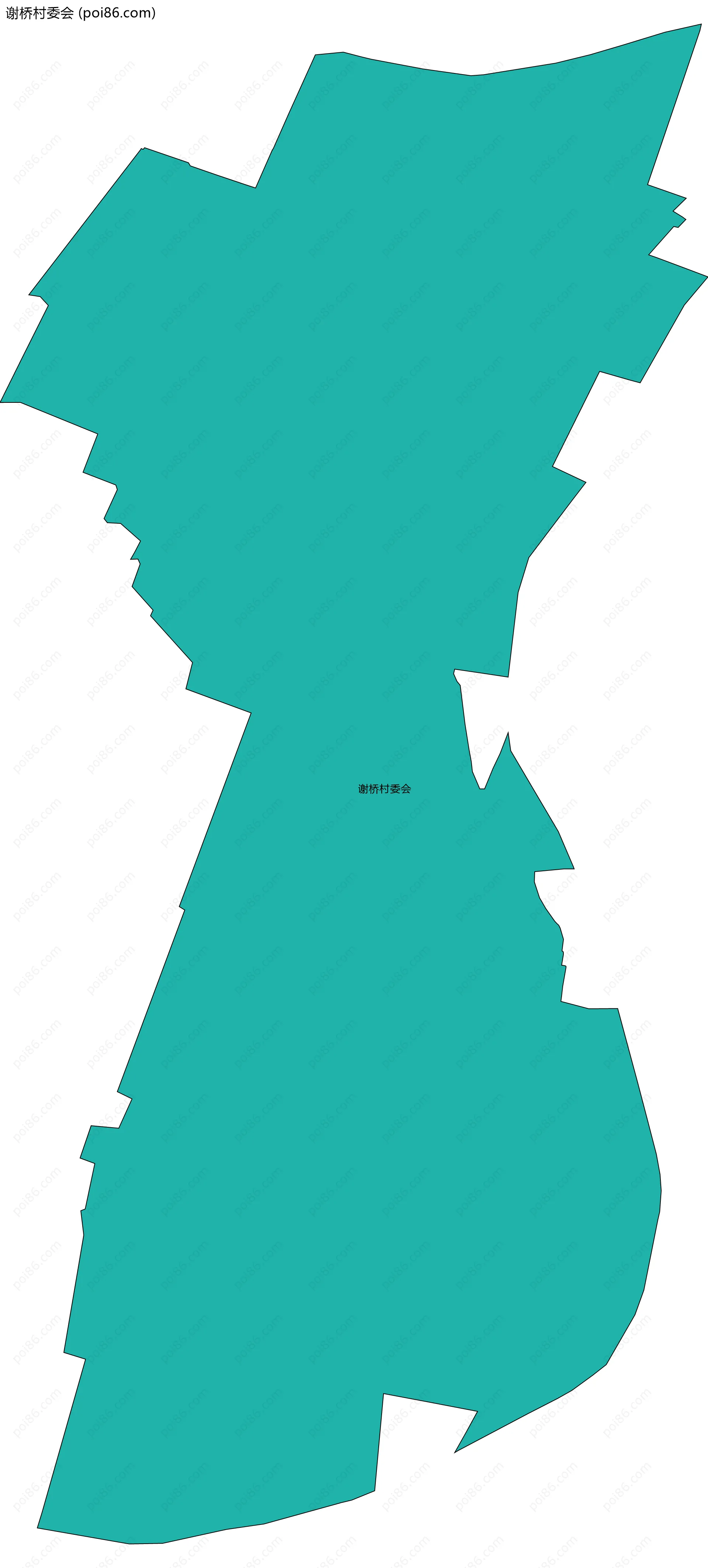 谢桥村委会边界地图