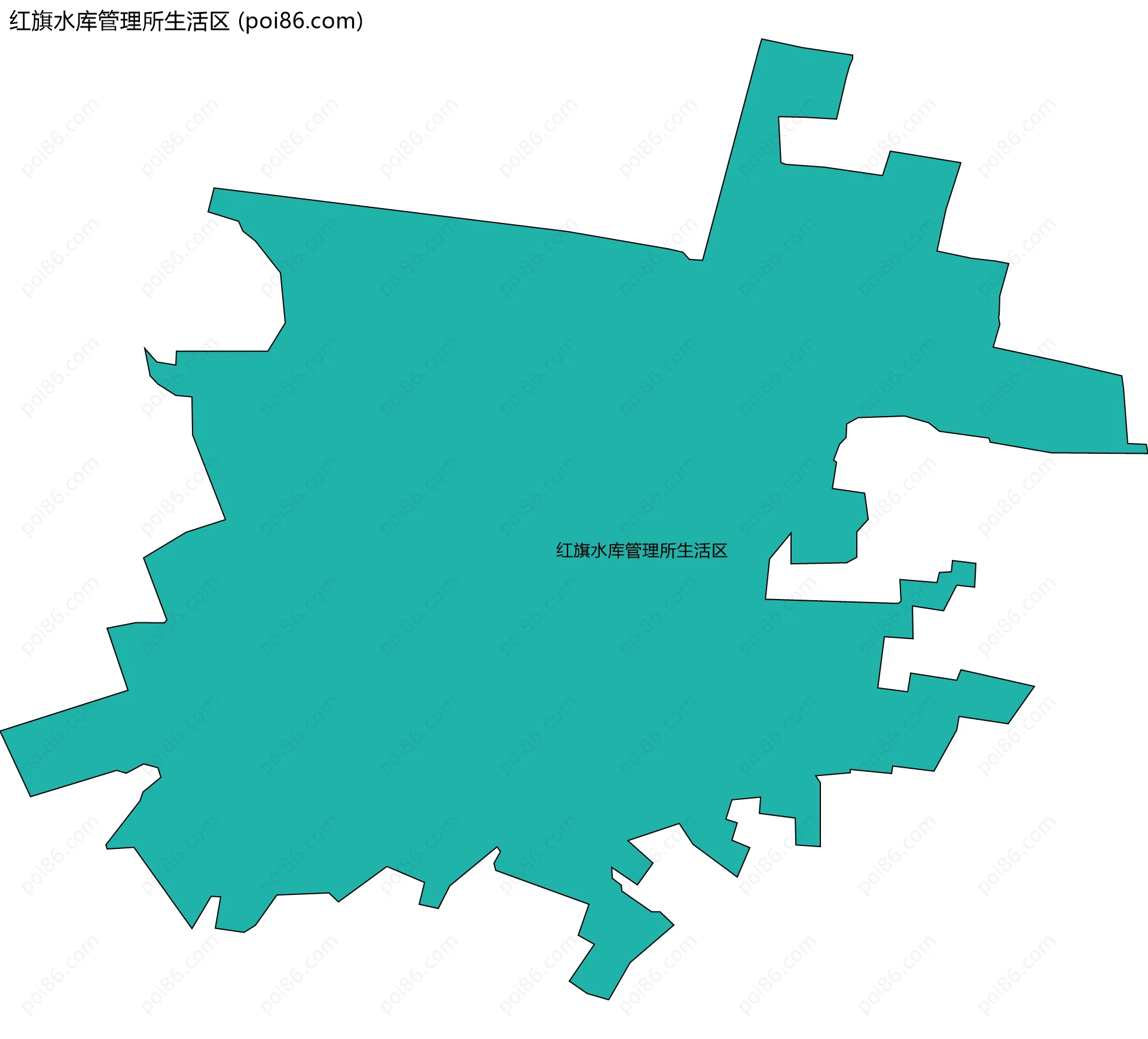红旗水库管理所生活区边界地图