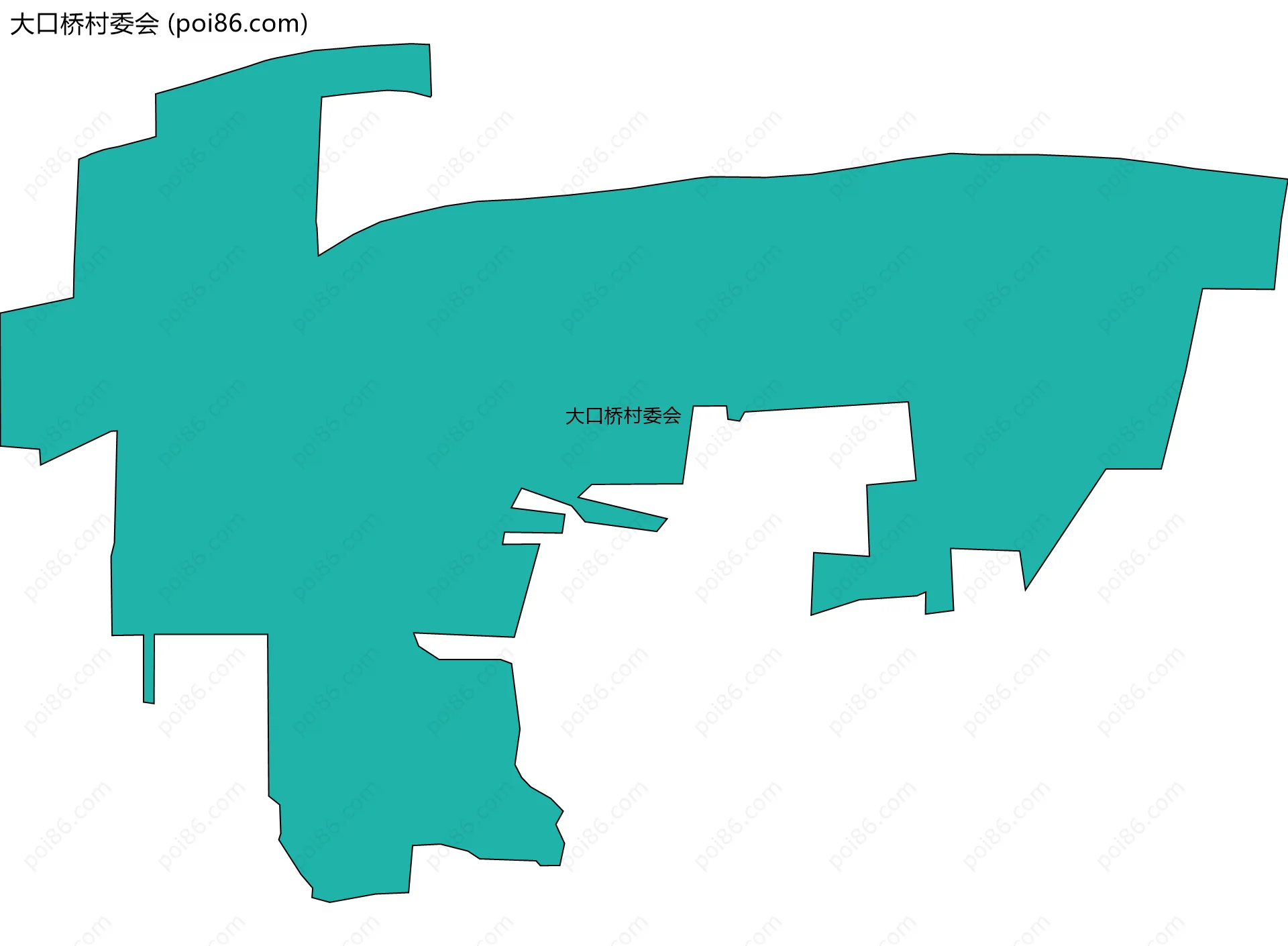 大口桥村委会边界地图
