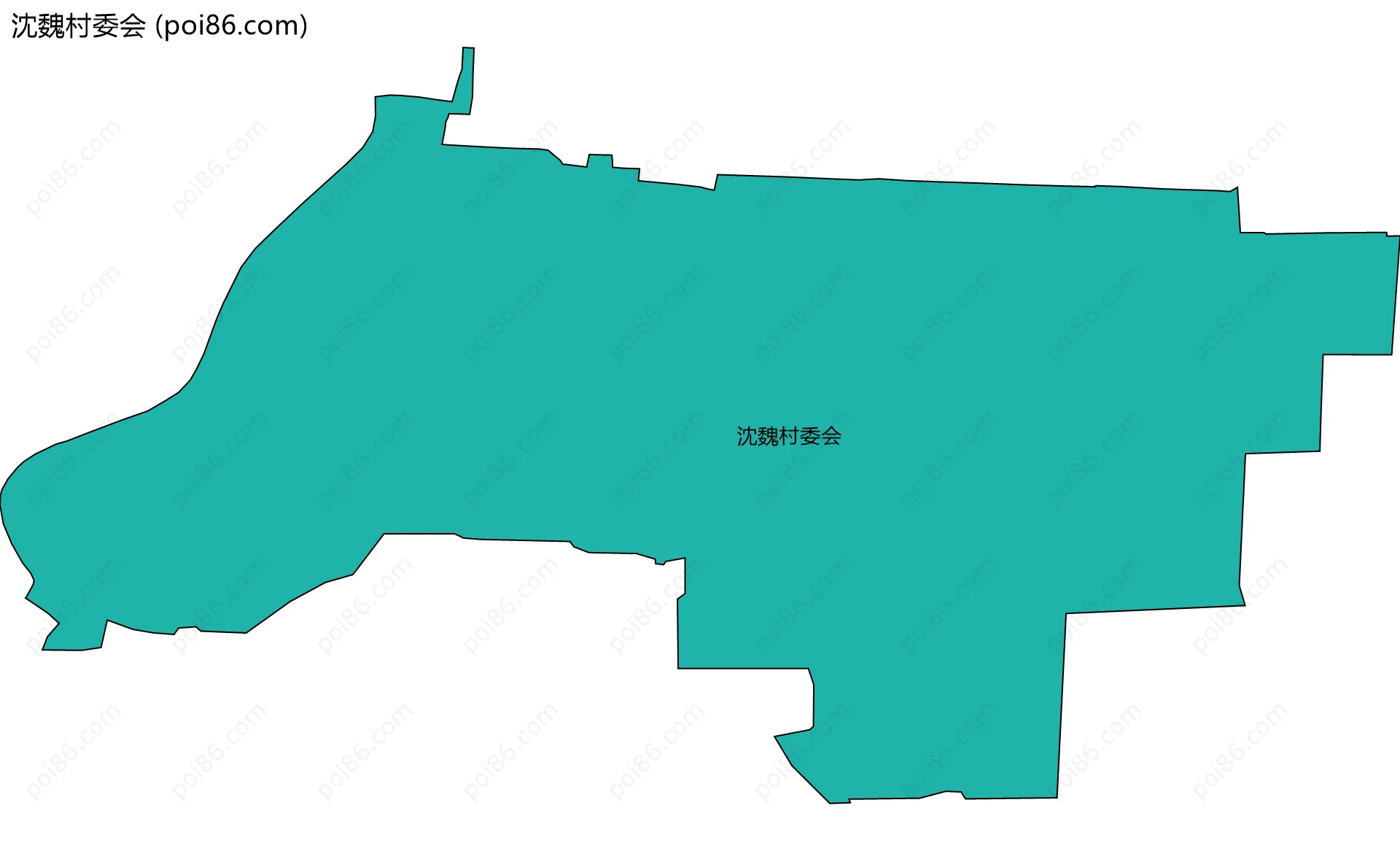 沈魏村委会边界地图