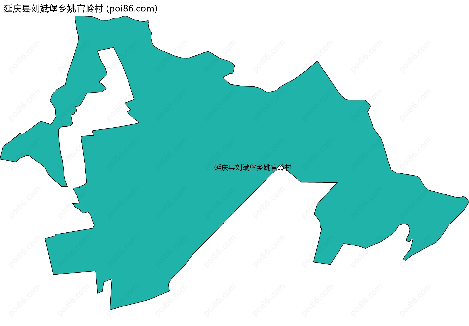延庆县刘斌堡乡姚官岭村边界地图