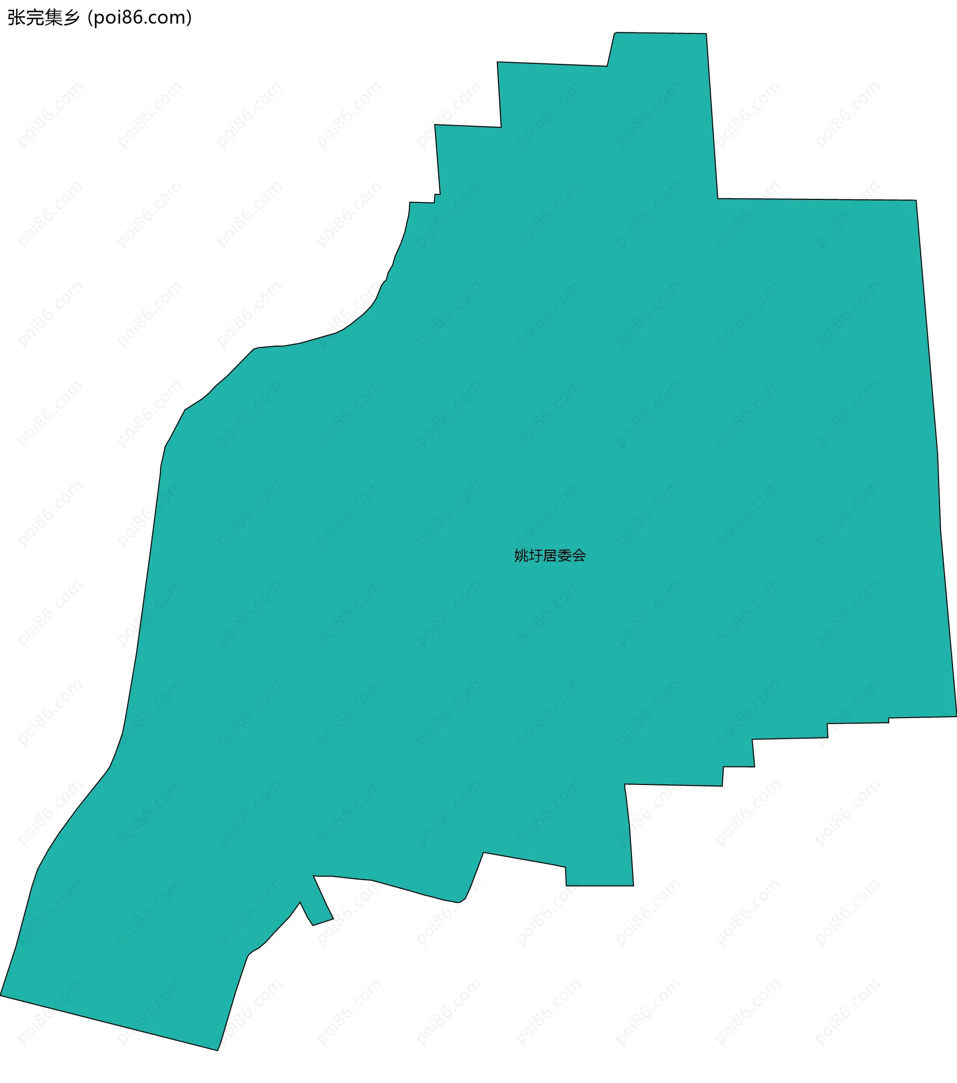 张完集乡边界地图(五级行政区划)