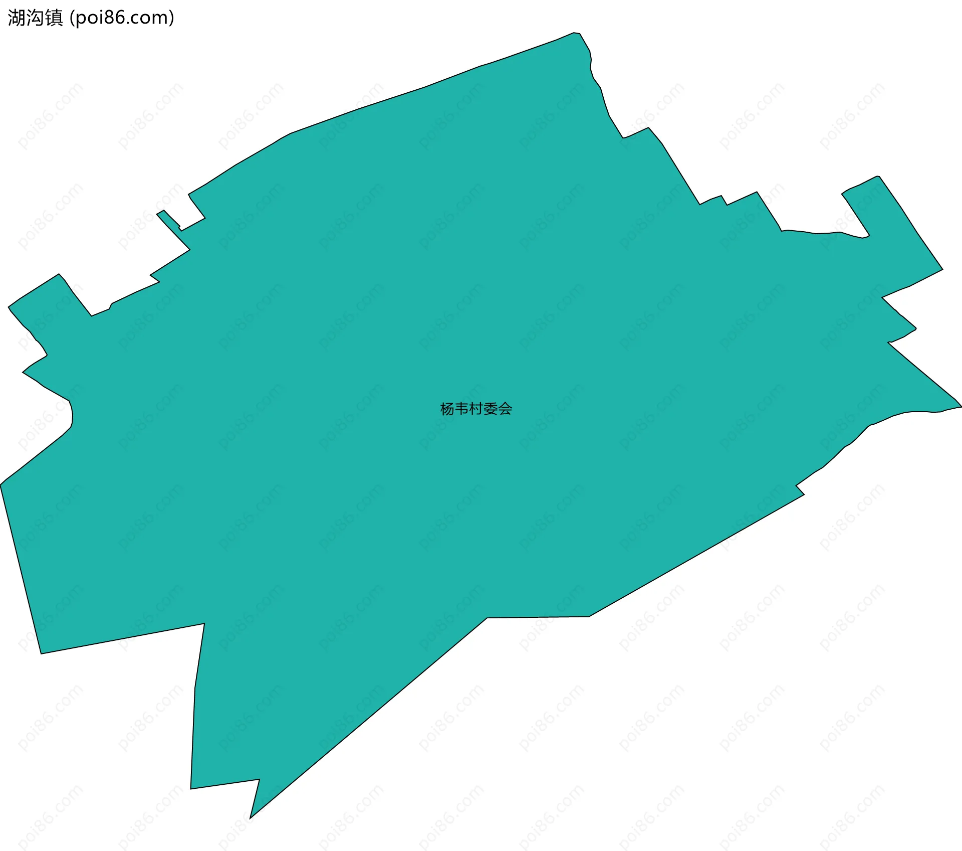 湖沟镇边界地图(五级行政区划)