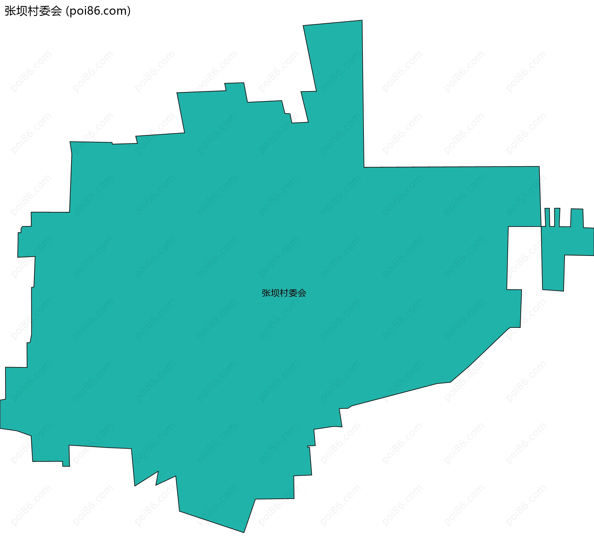 张坝村委会边界地图