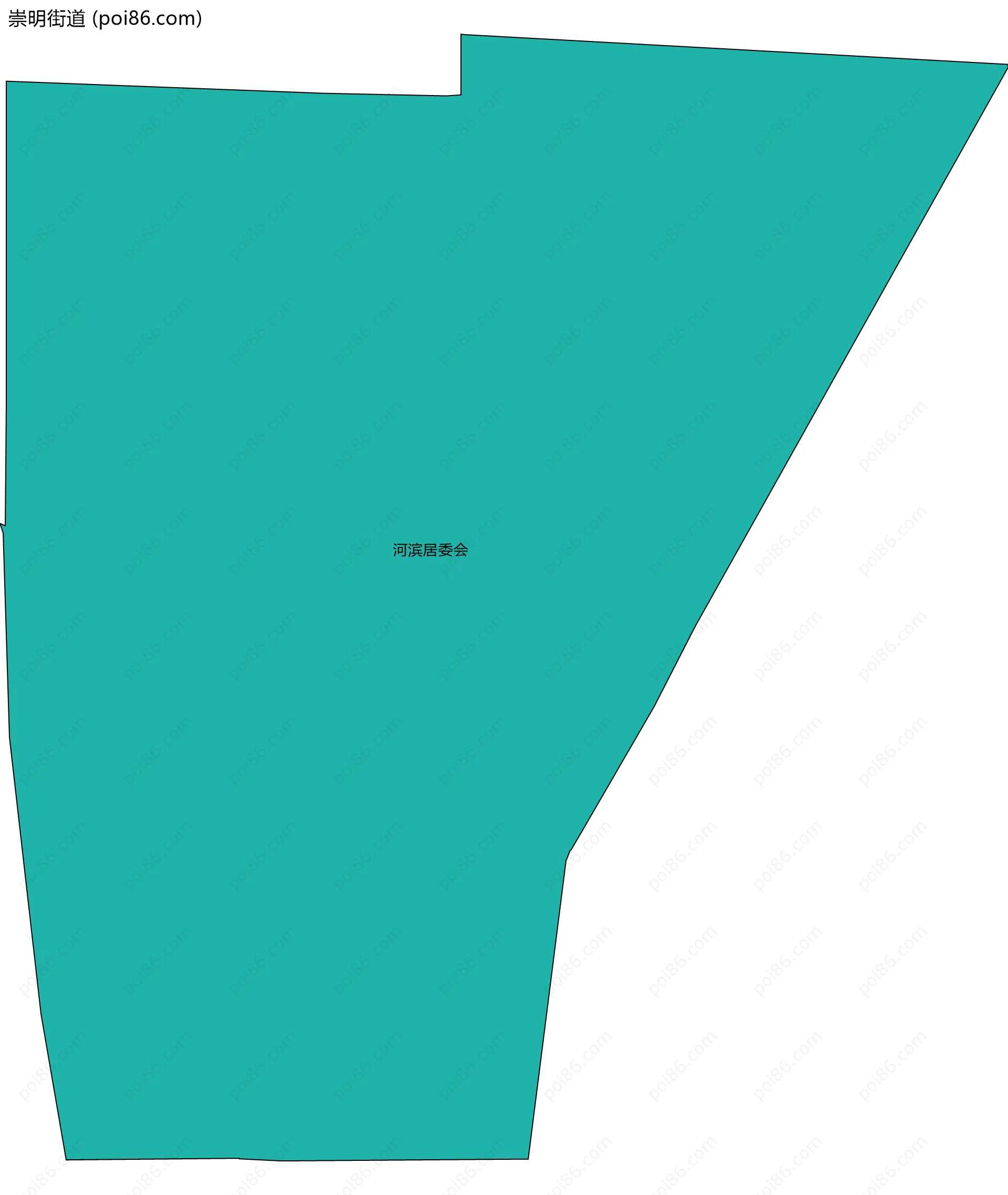 崇明街道边界地图(五级行政区划)