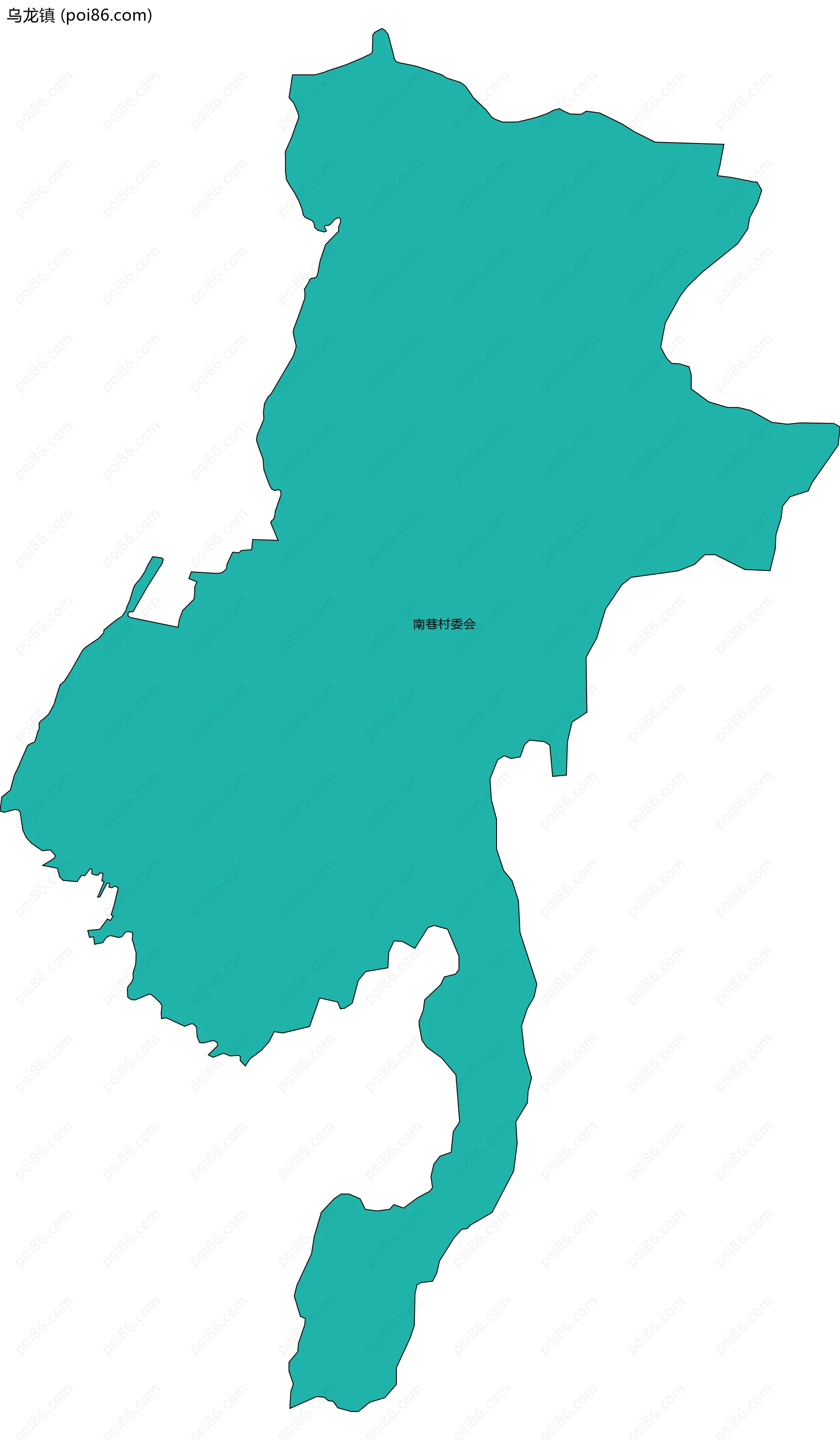 乌龙镇边界地图(五级行政区划)