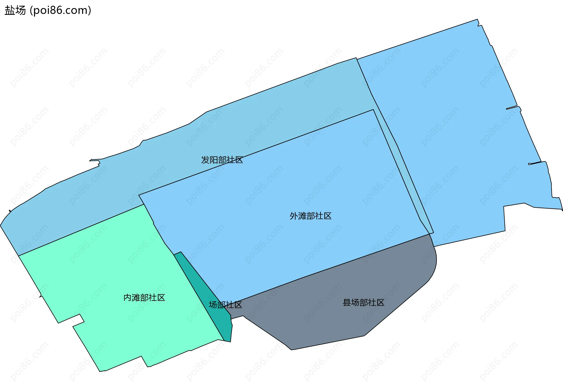 盐场边界地图(五级行政区划)