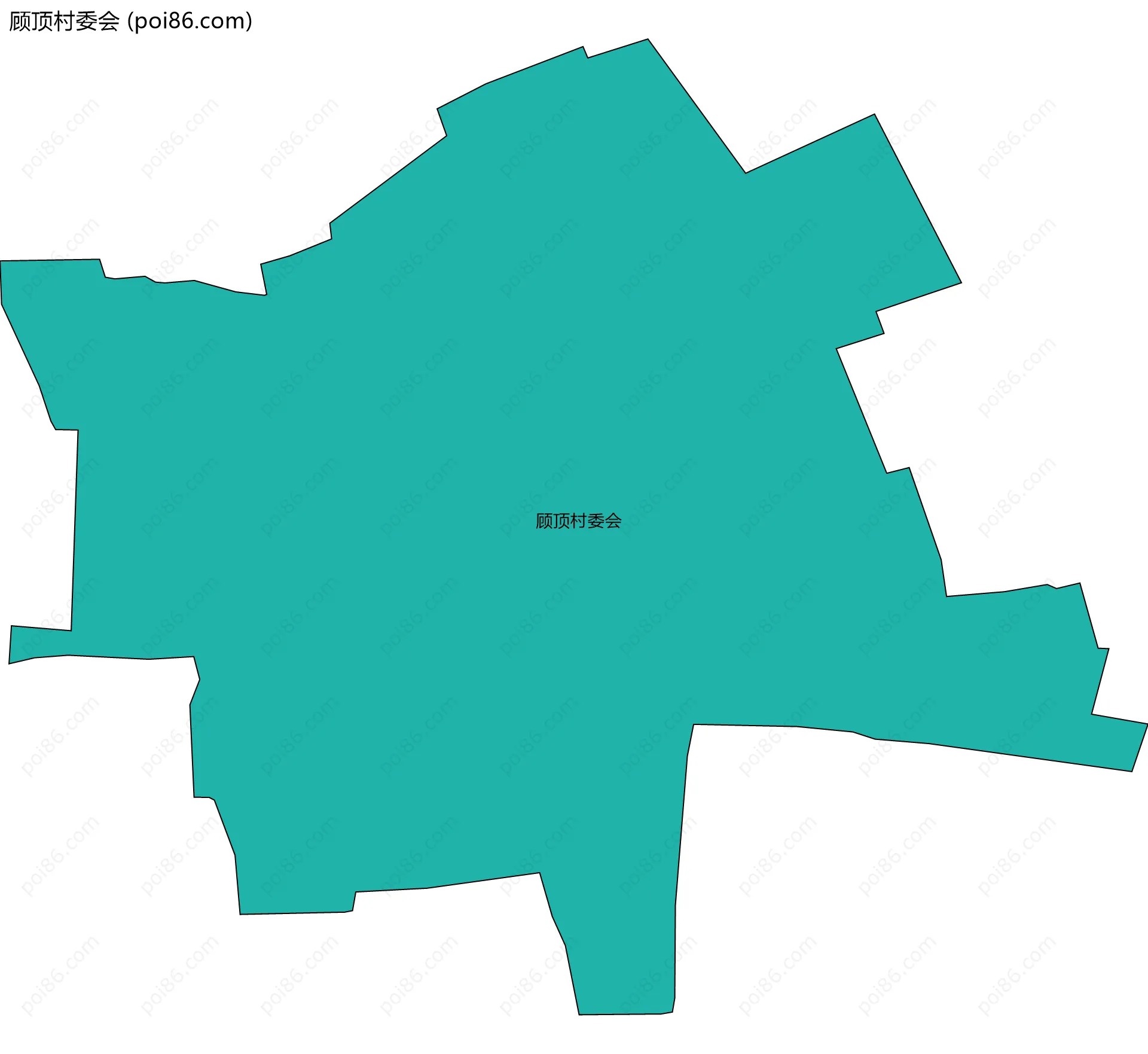 顾顶村委会边界地图