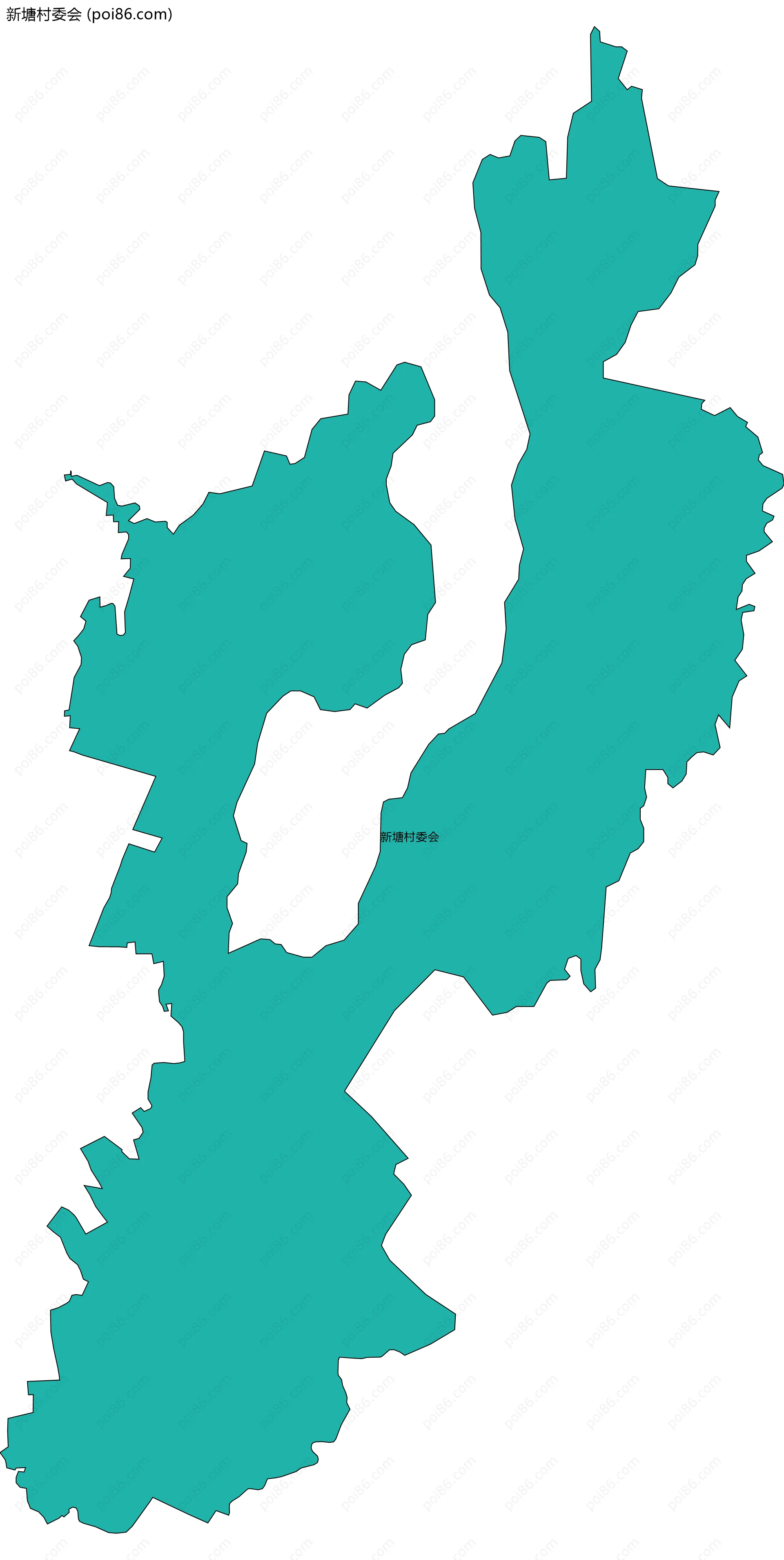 新塘村委会边界地图