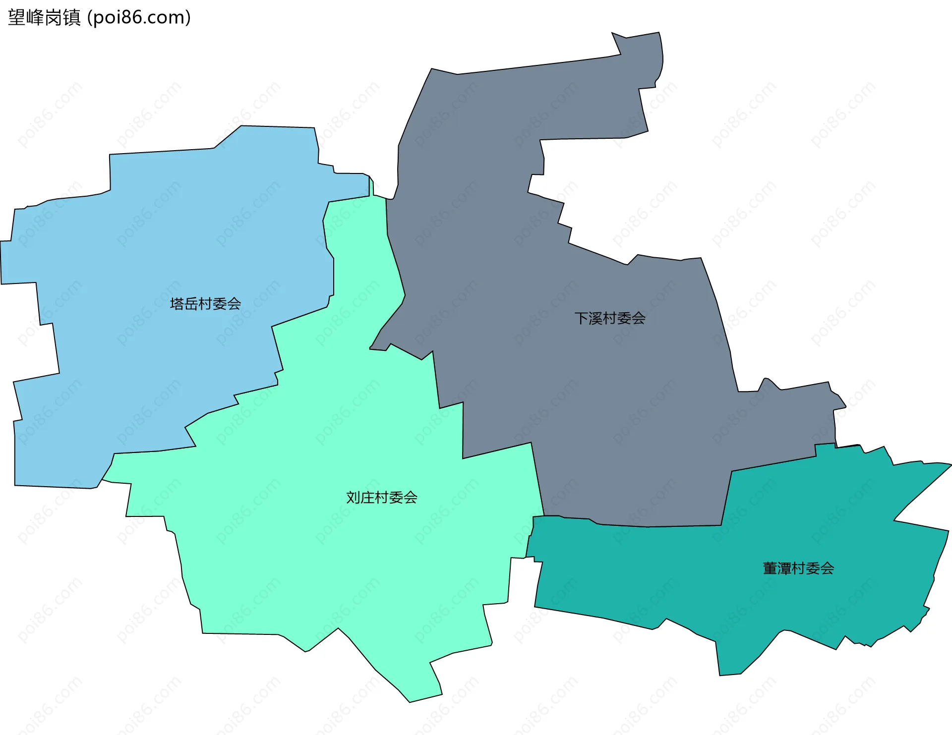 望峰岗镇边界地图(五级行政区划)