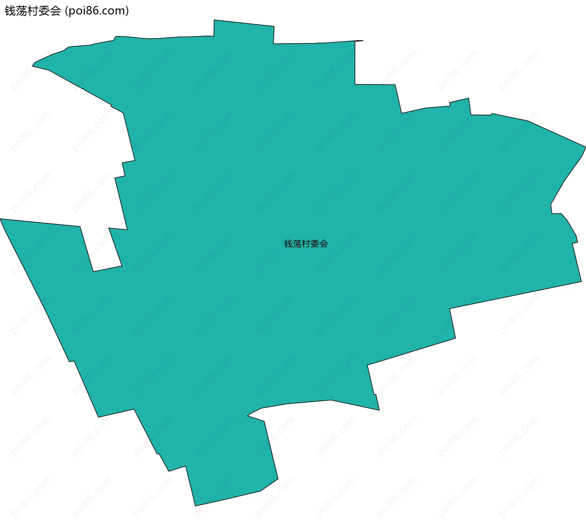 钱荡村委会边界地图