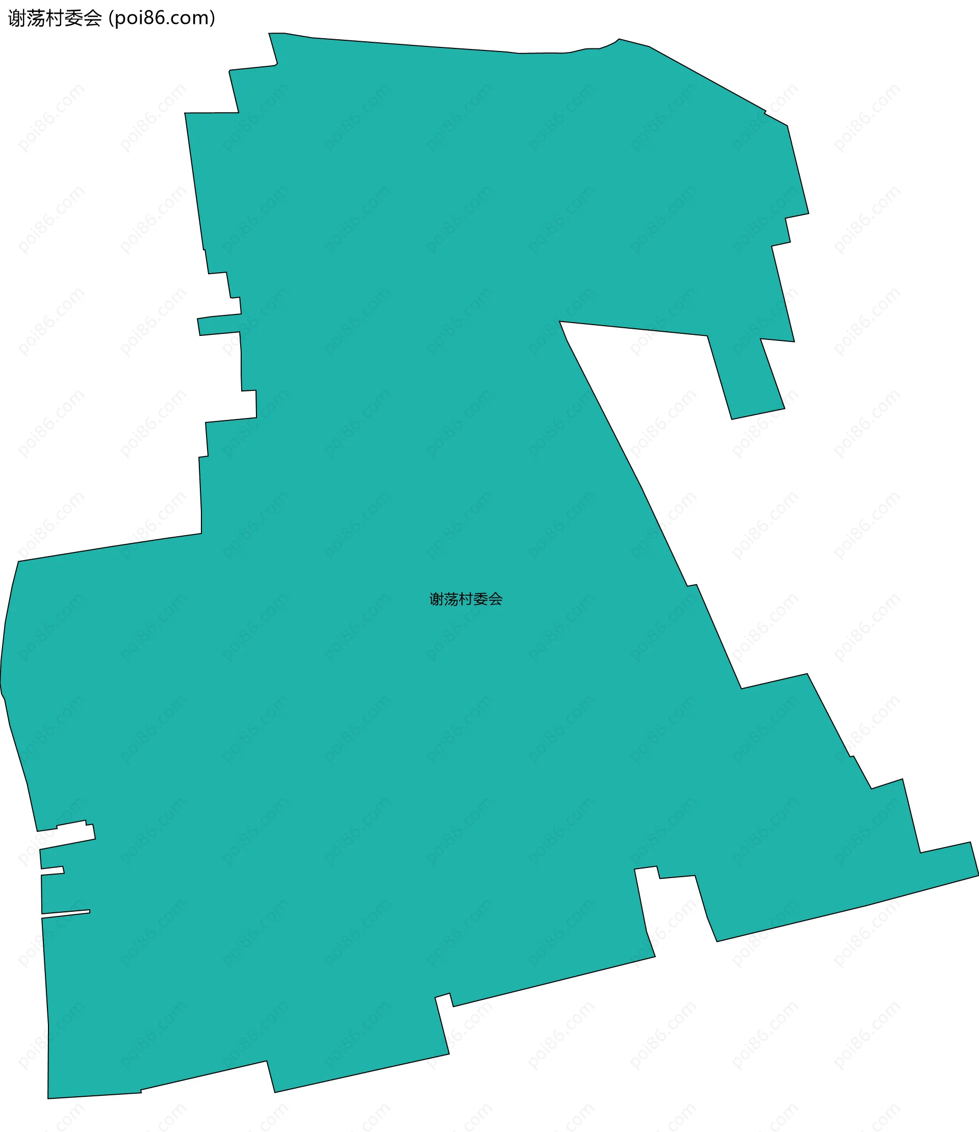 谢荡村委会边界地图