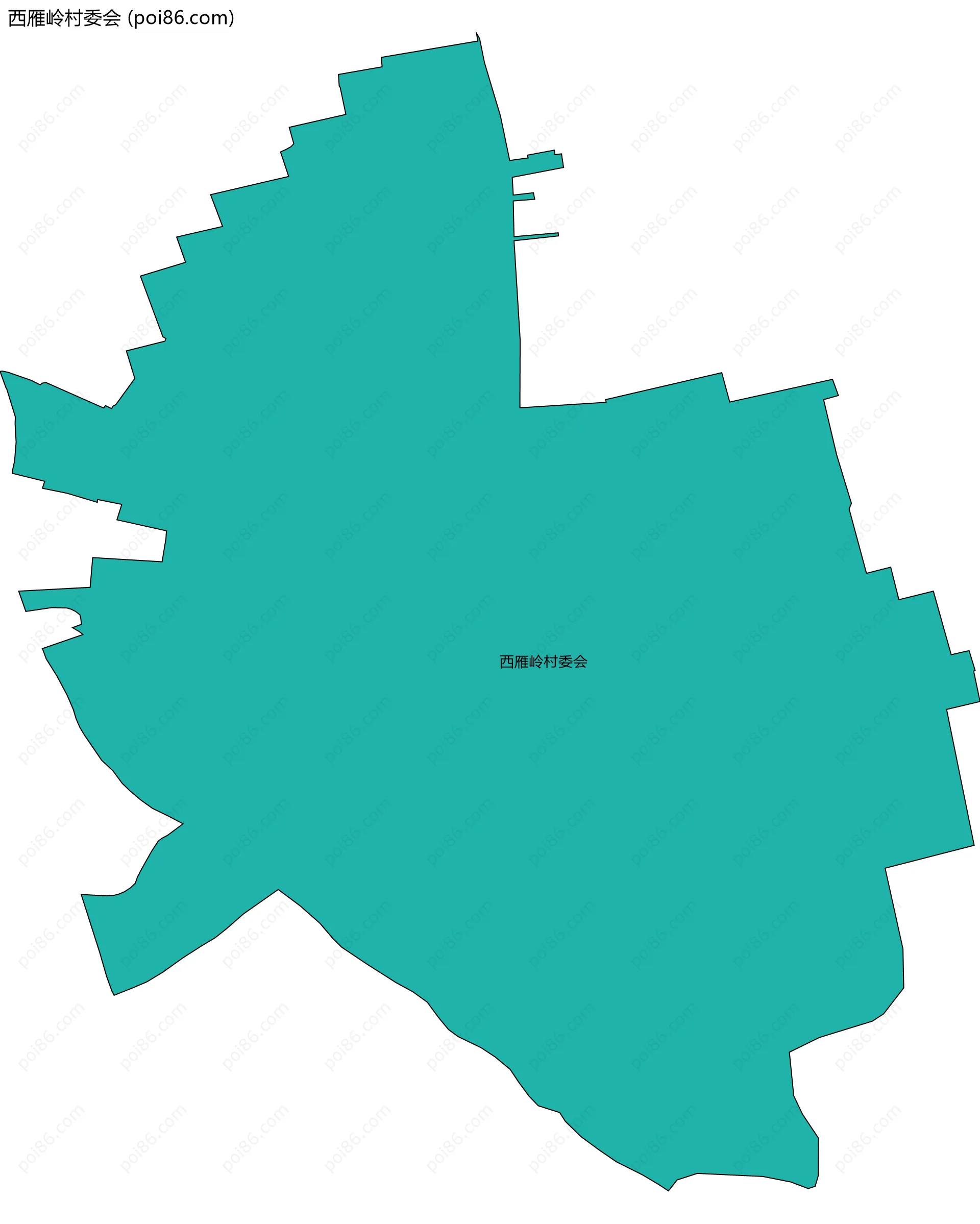 西雁岭村委会边界地图