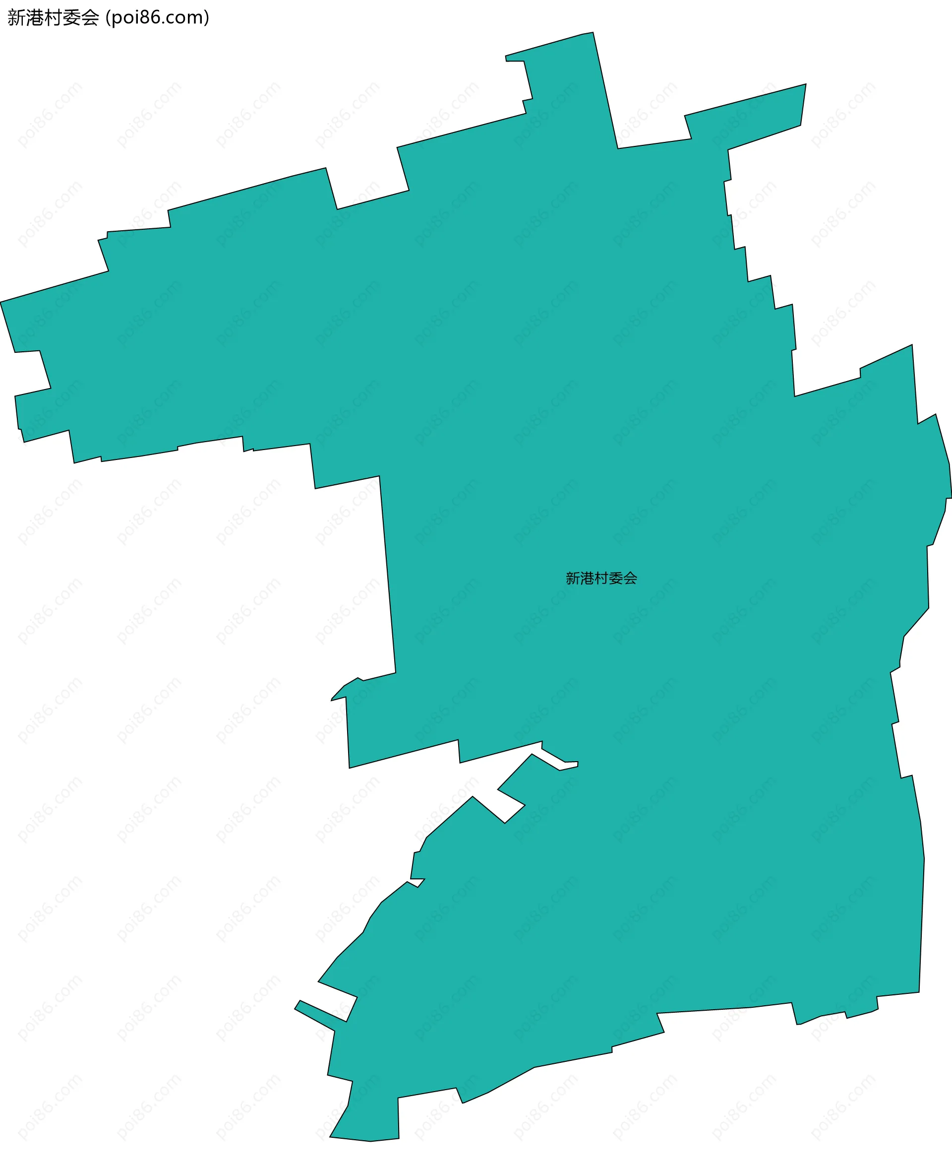 新港村委会边界地图