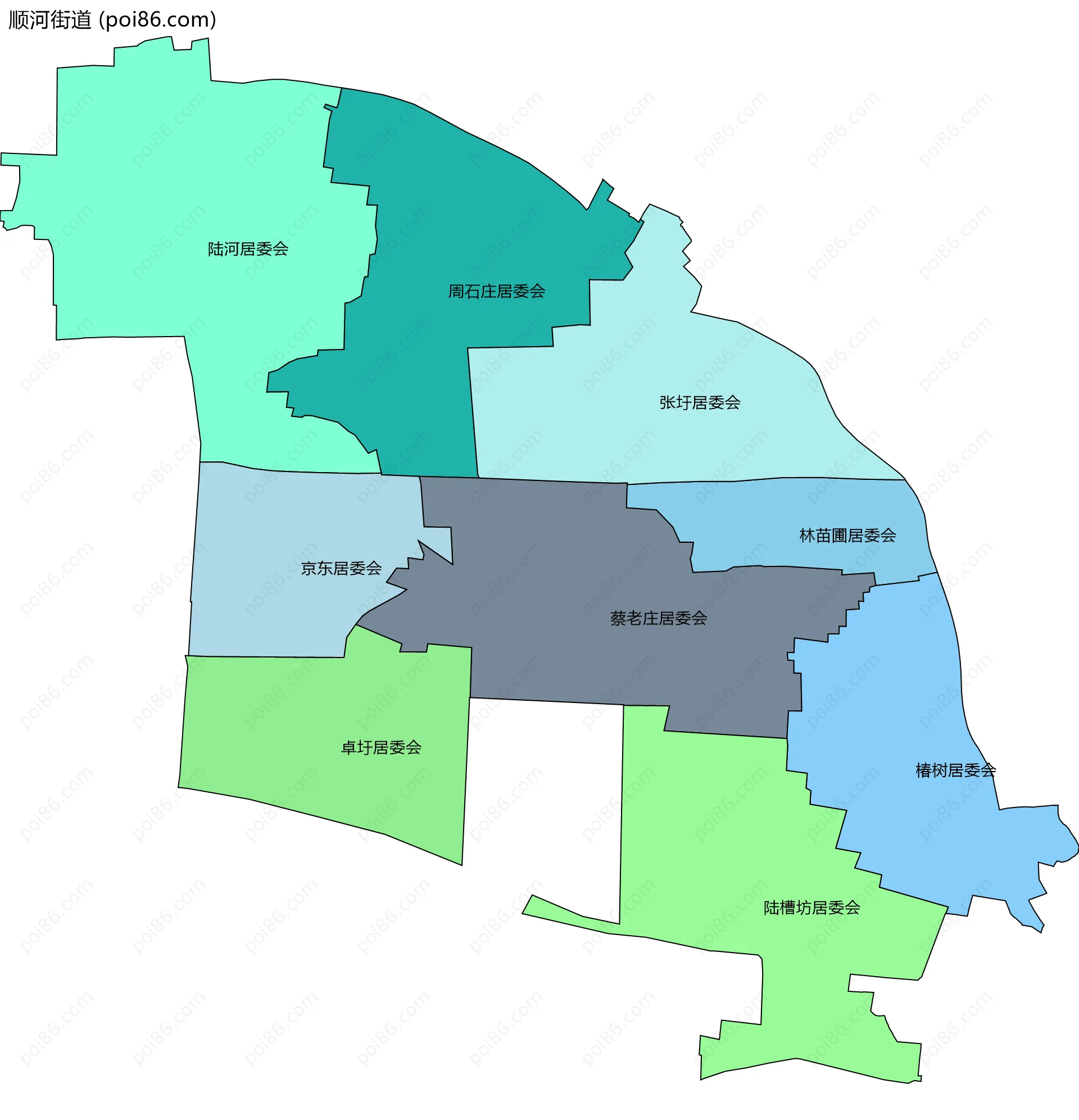 顺河街道边界地图(五级行政区划)