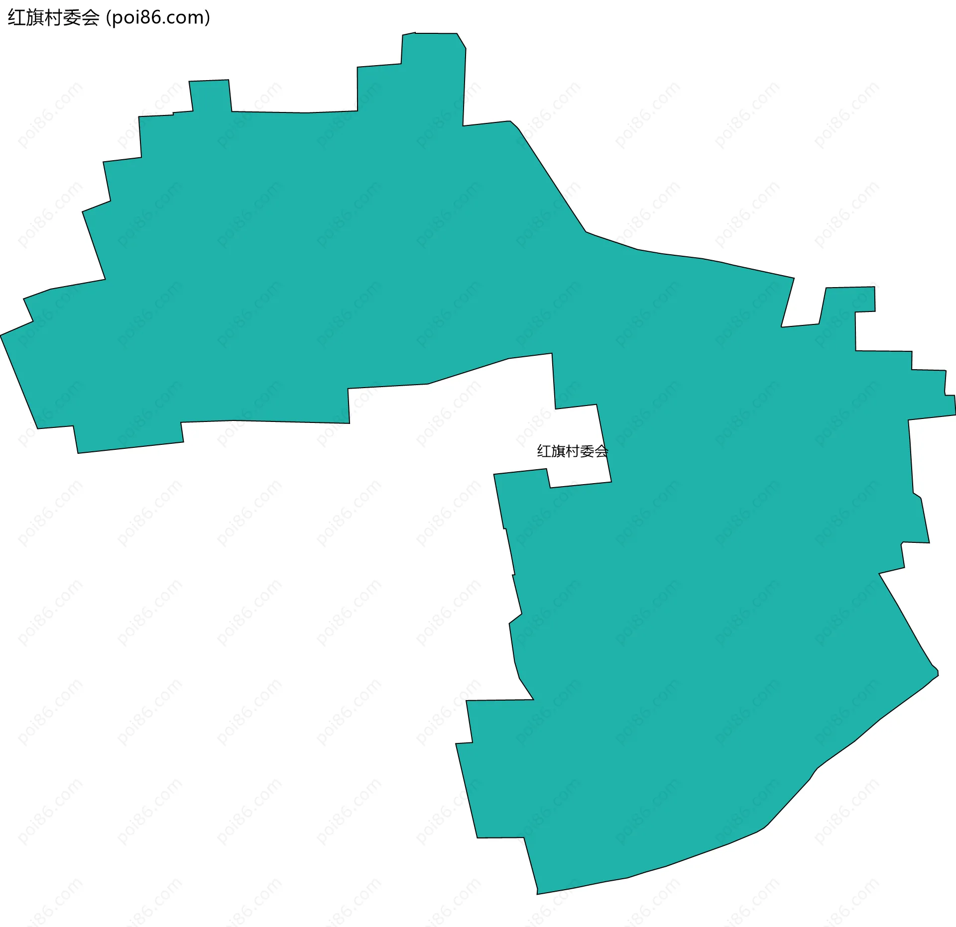 红旗村委会边界地图