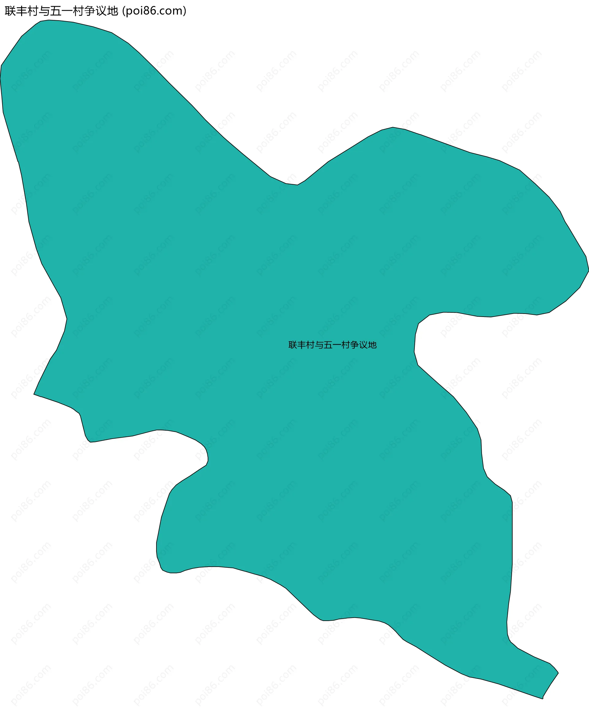 联丰村与五一村争议地边界地图