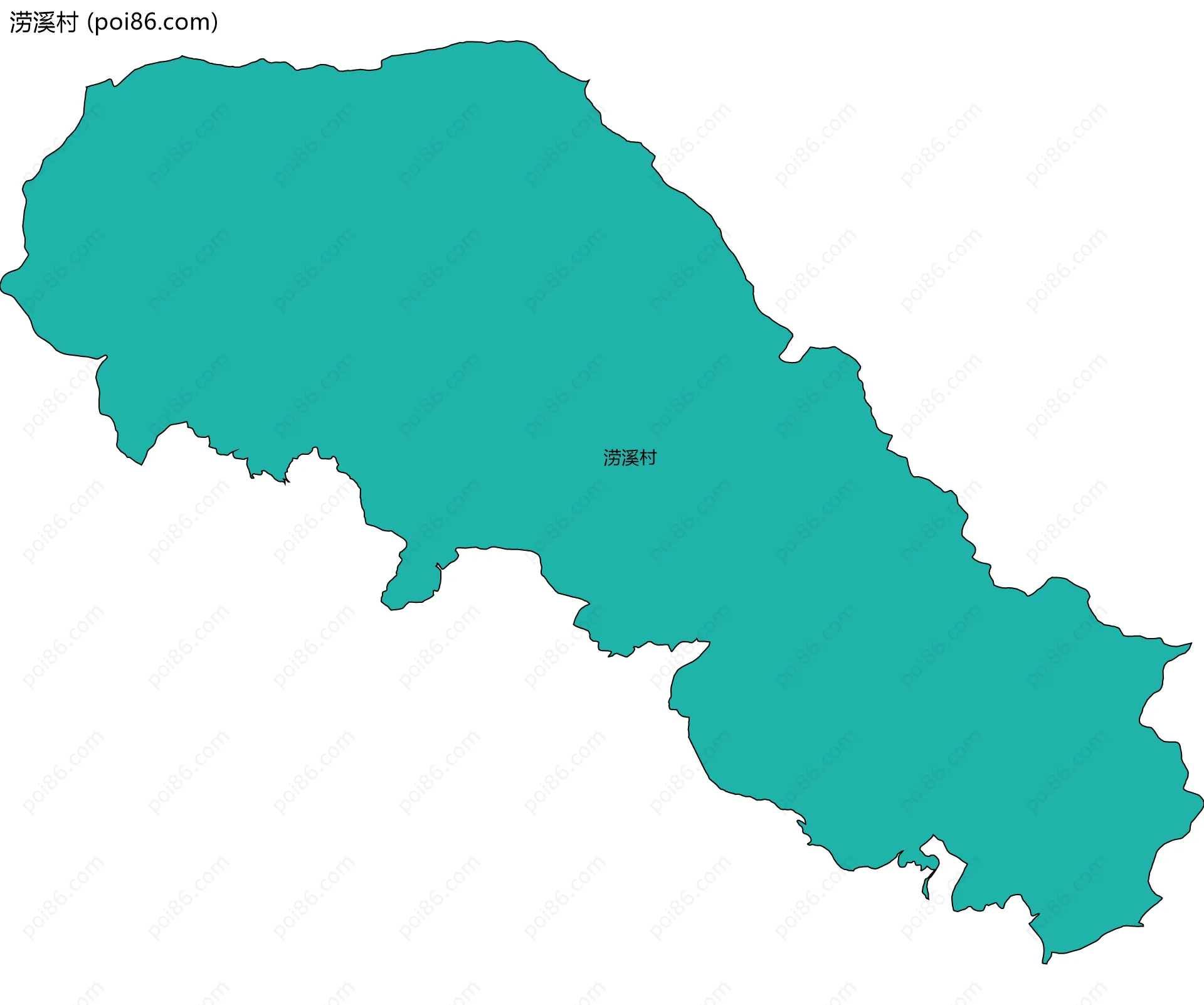 涝溪村边界地图