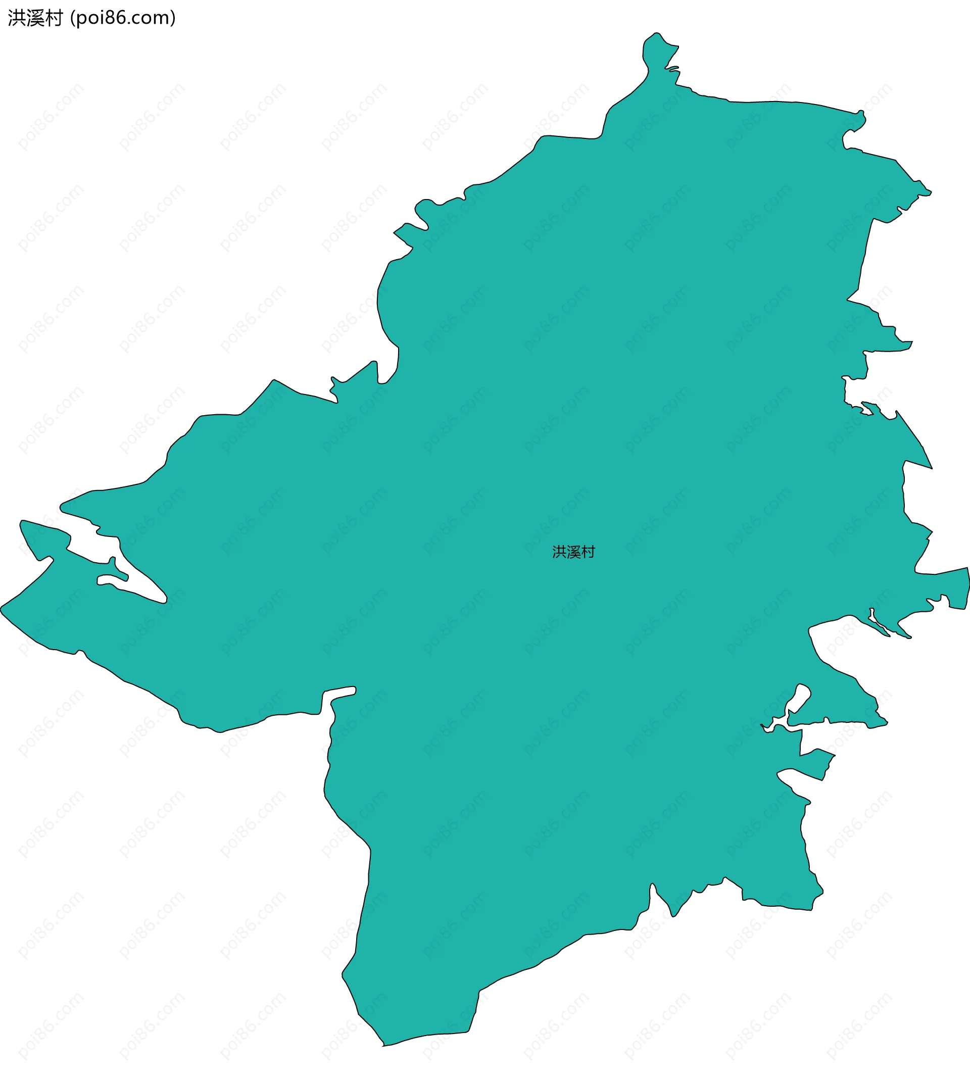 洪溪村边界地图