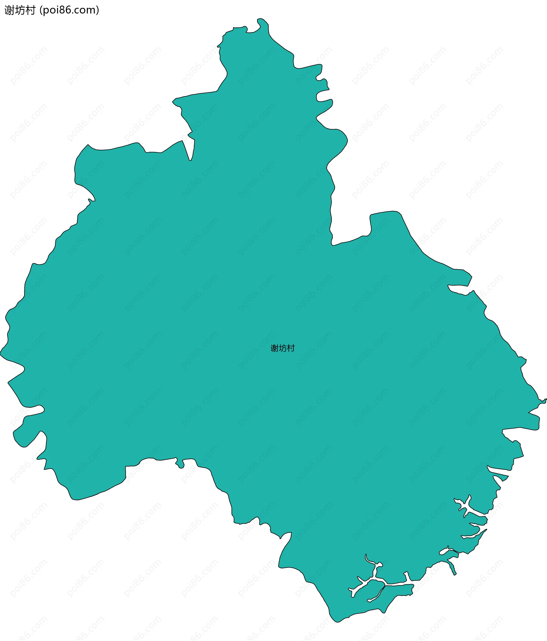 谢坊村边界地图