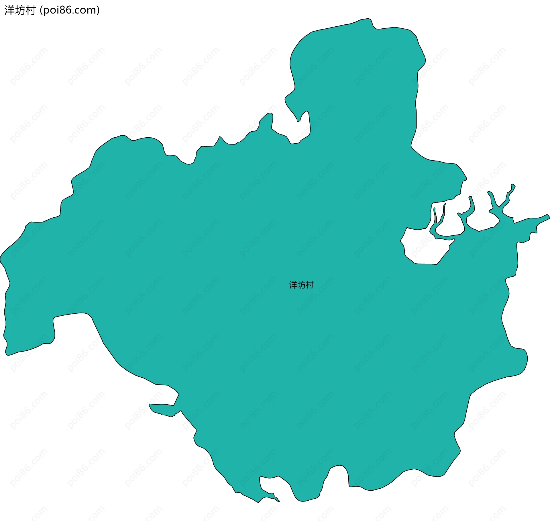 洋坊村边界地图