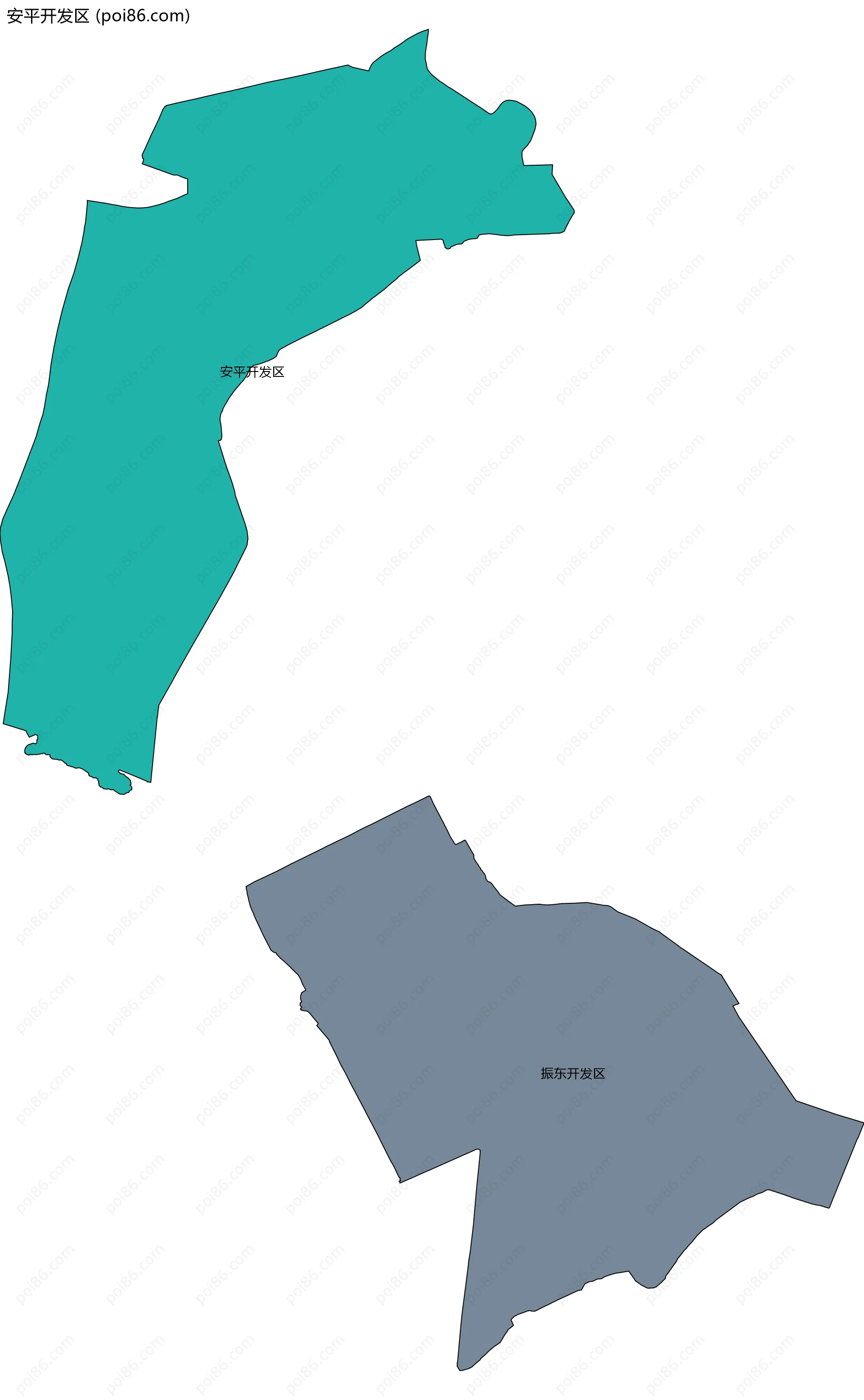 安平开发区边界地图(五级行政区划)