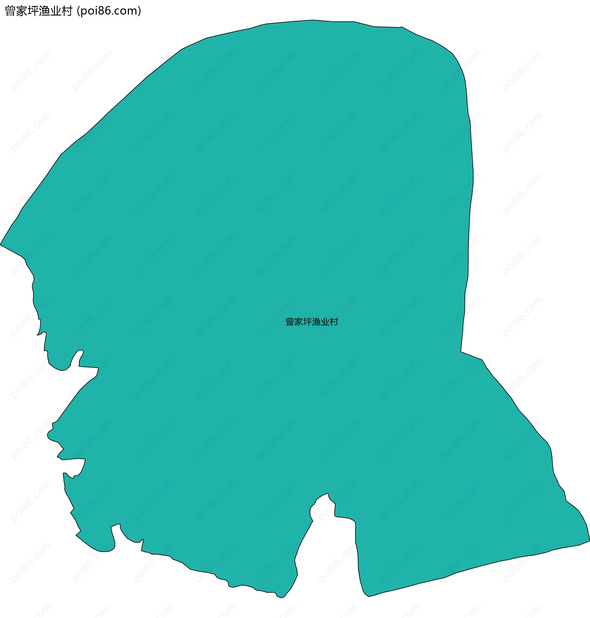 曾家坪渔业村边界地图
