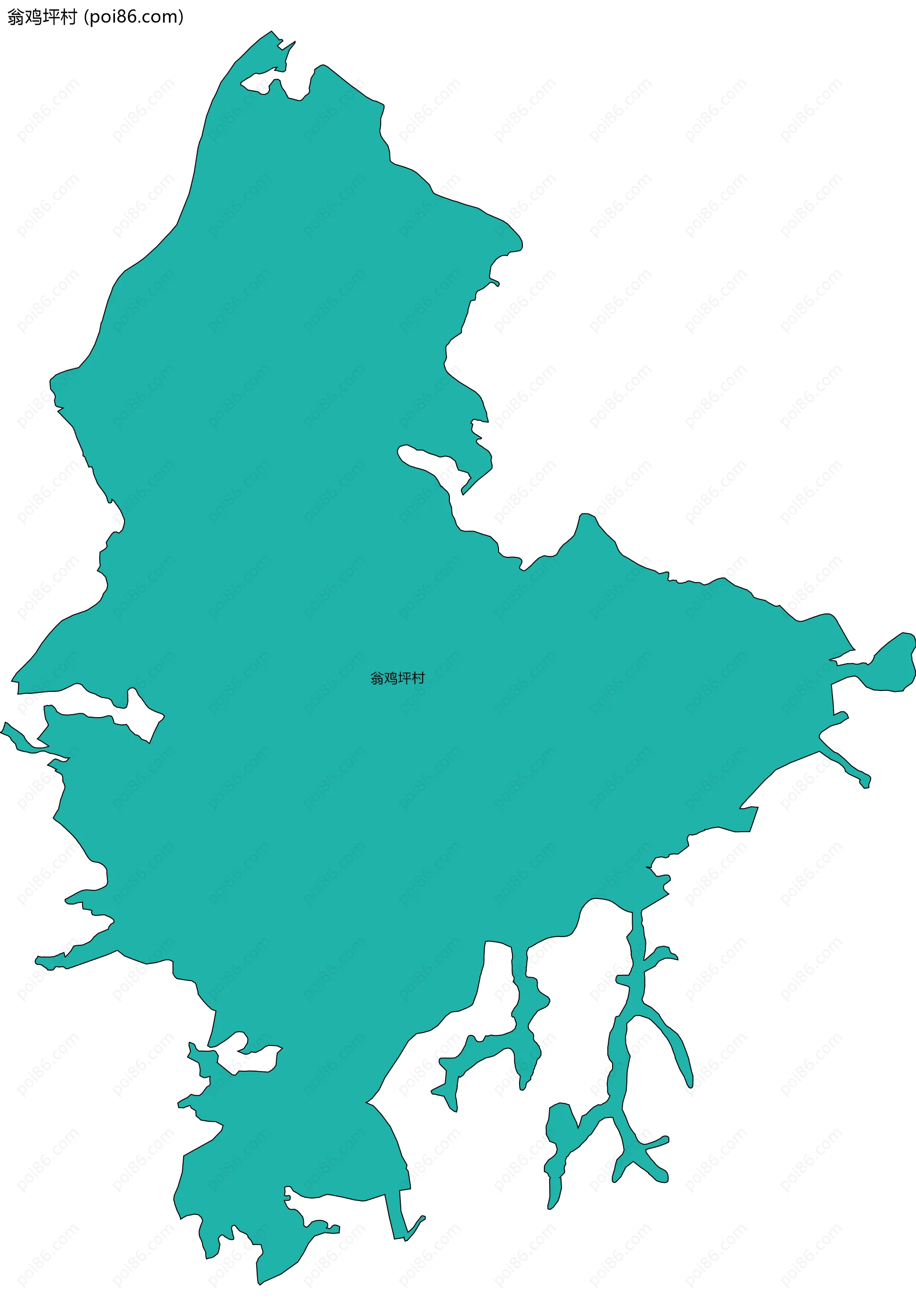 翁鸡坪村边界地图