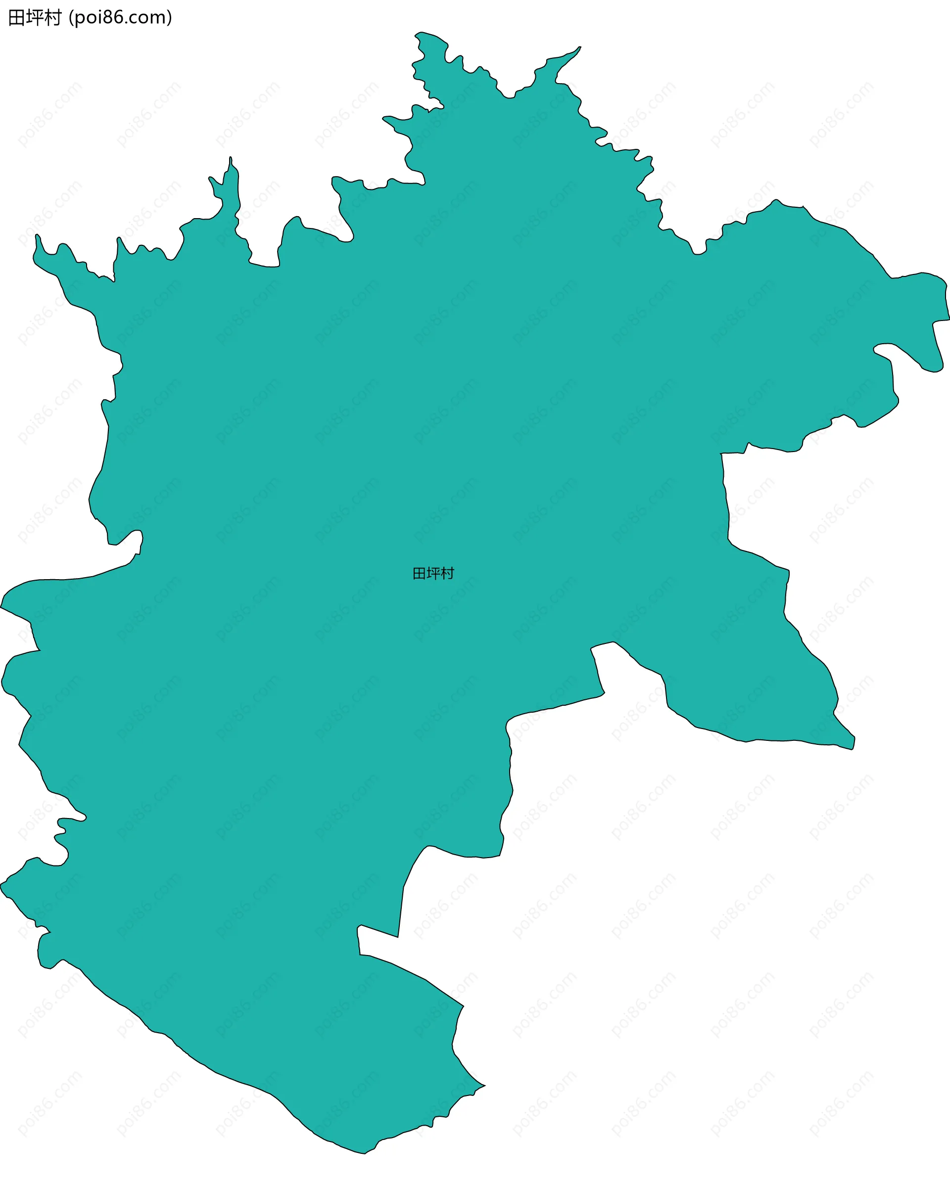 田坪村边界地图