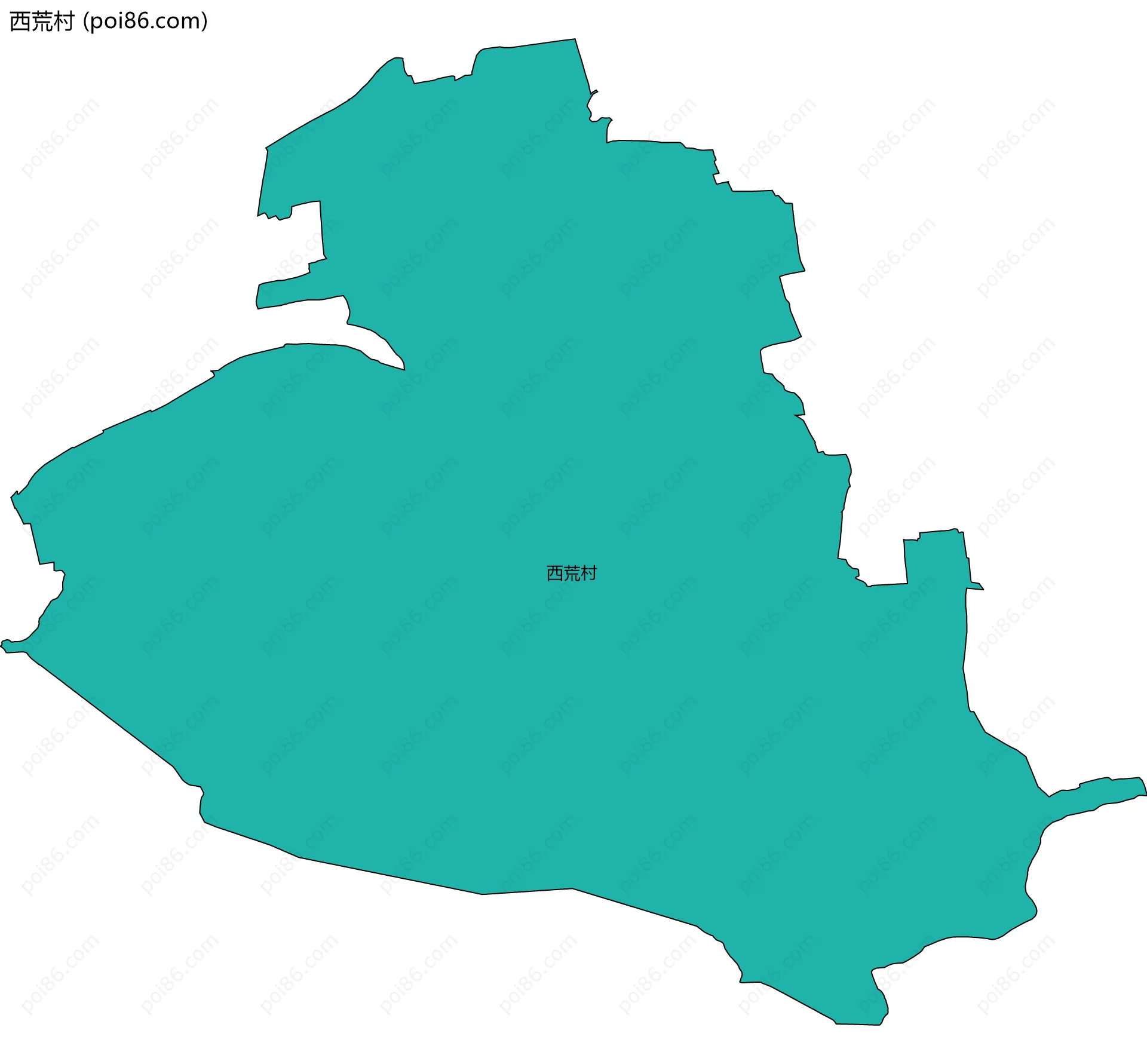 西荒村边界地图