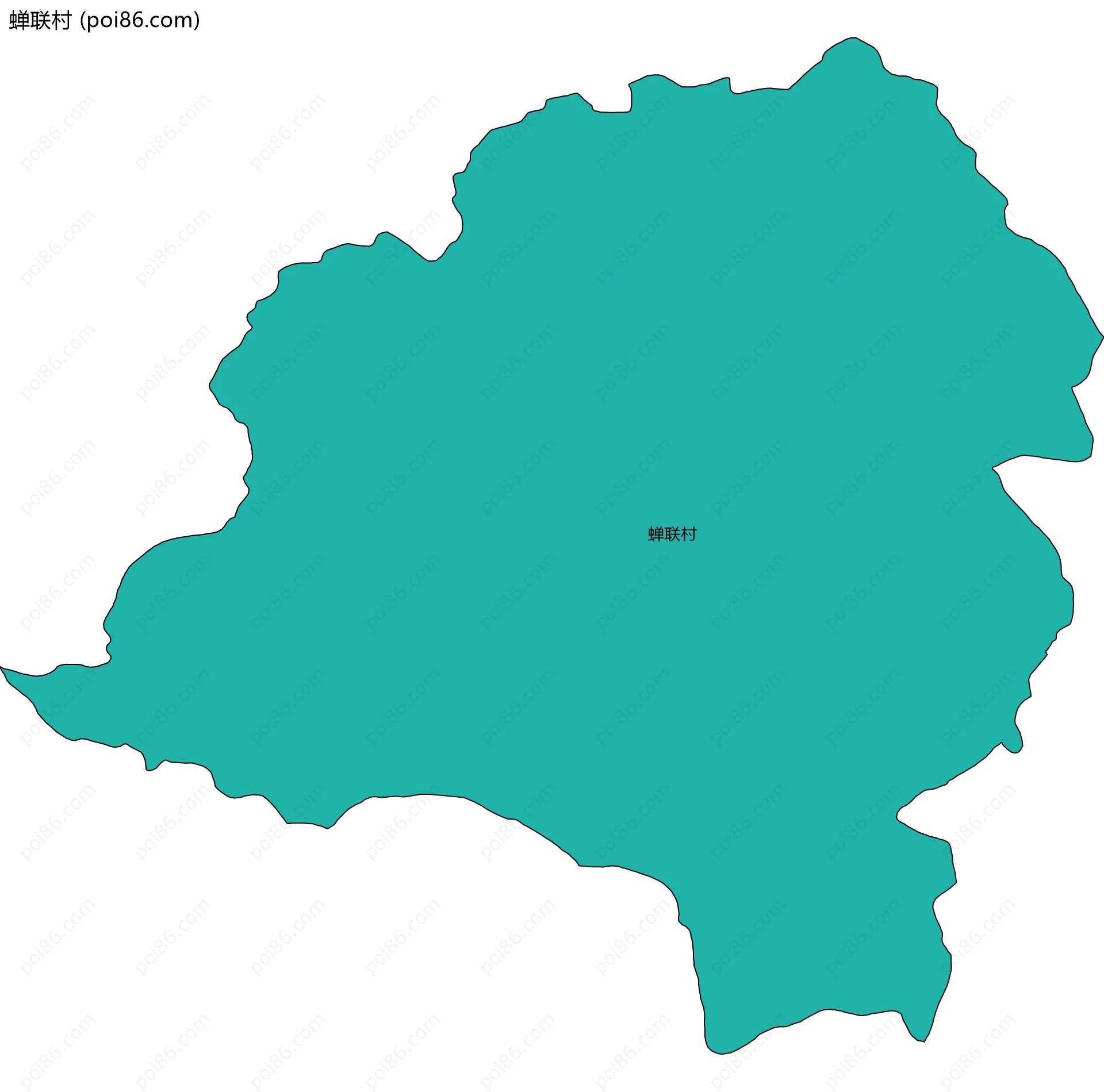 蝉联村边界地图