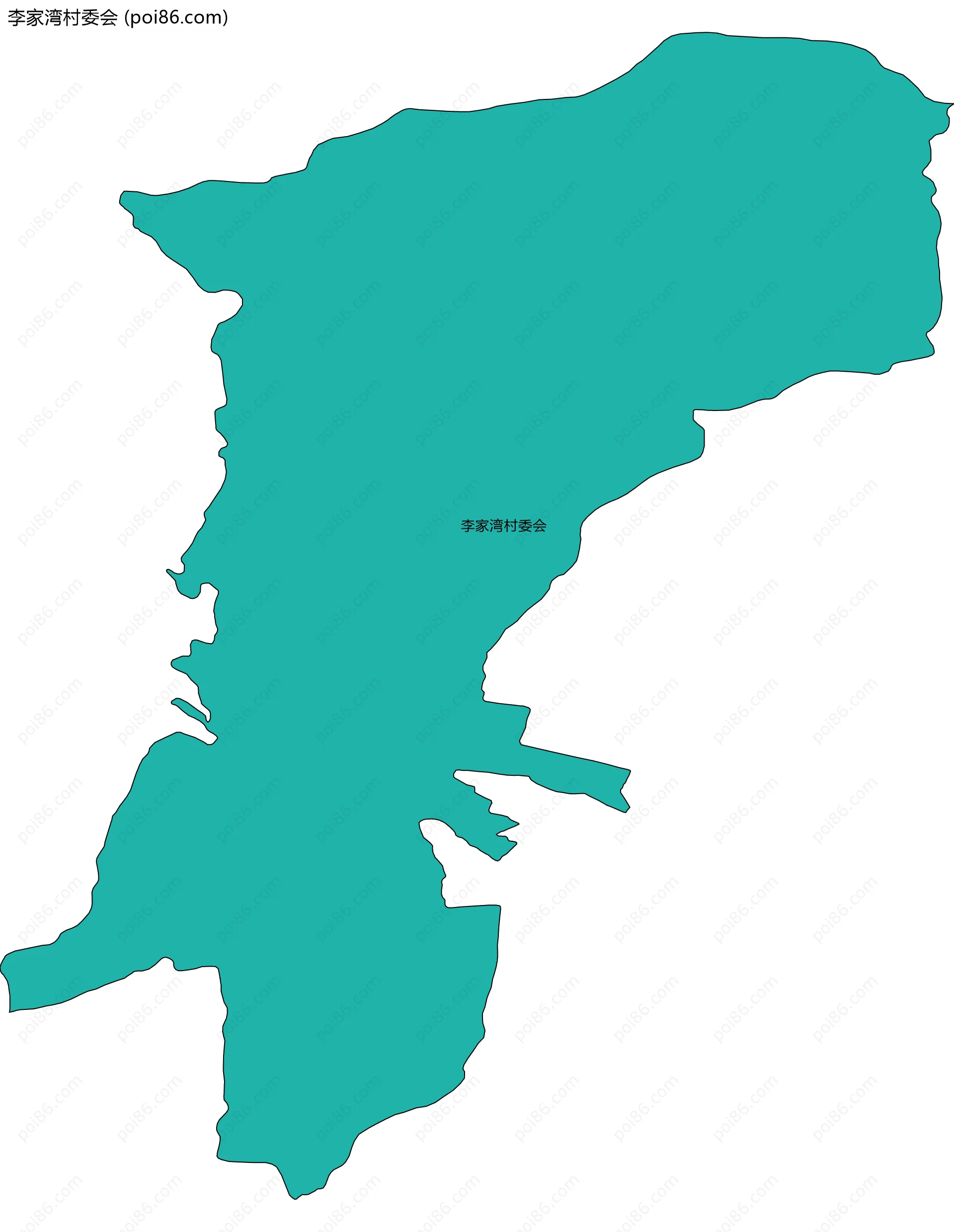 李家湾村委会边界地图