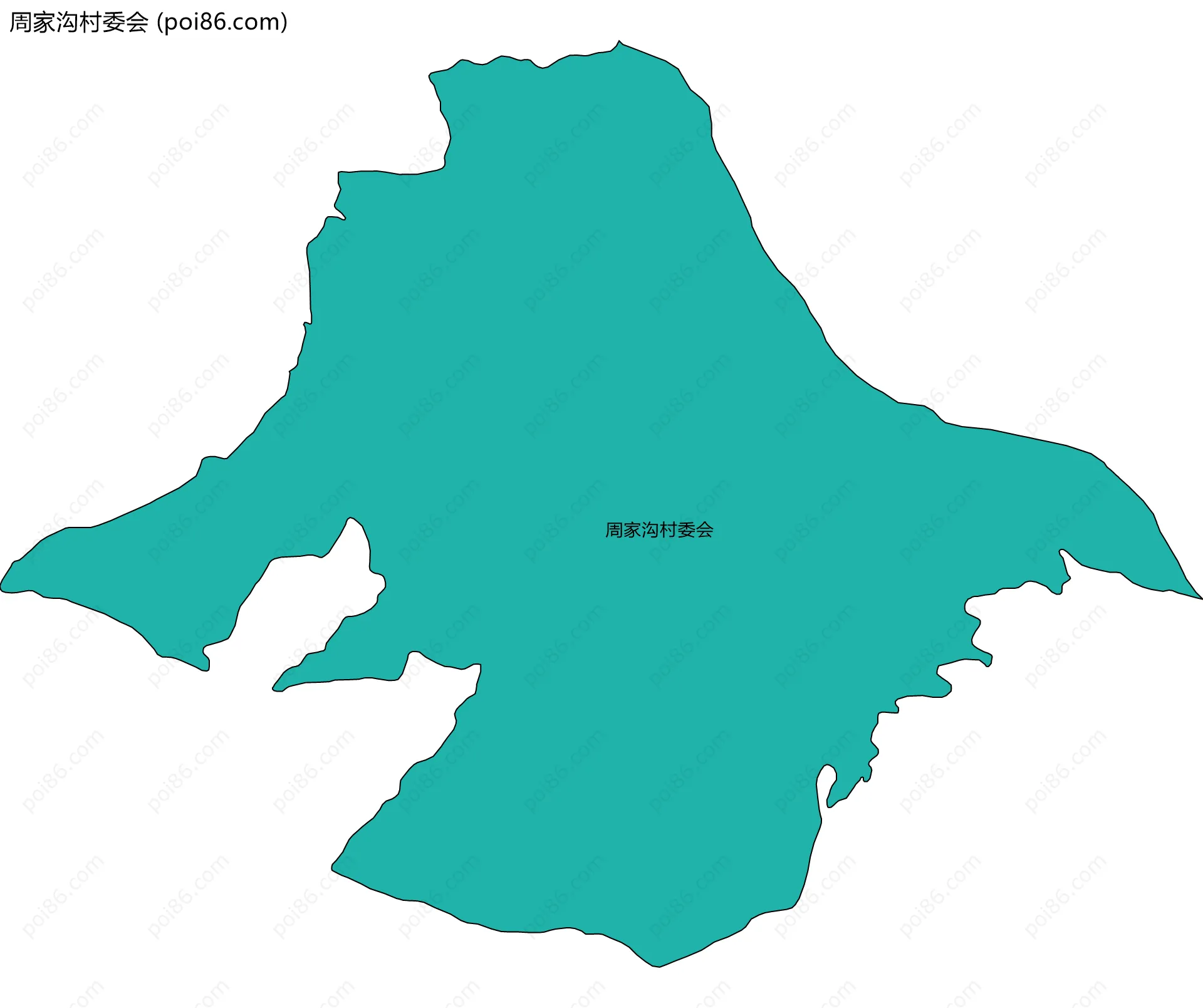 周家沟村委会边界地图