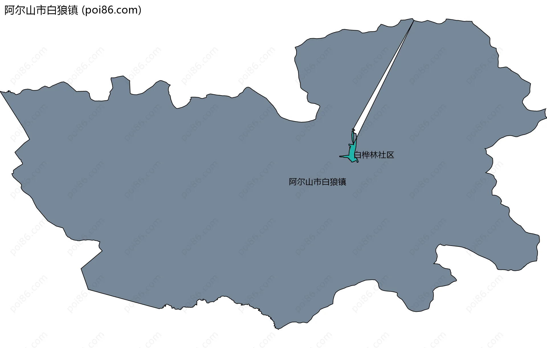 阿尔山市白狼镇边界地图(五级行政区划)
