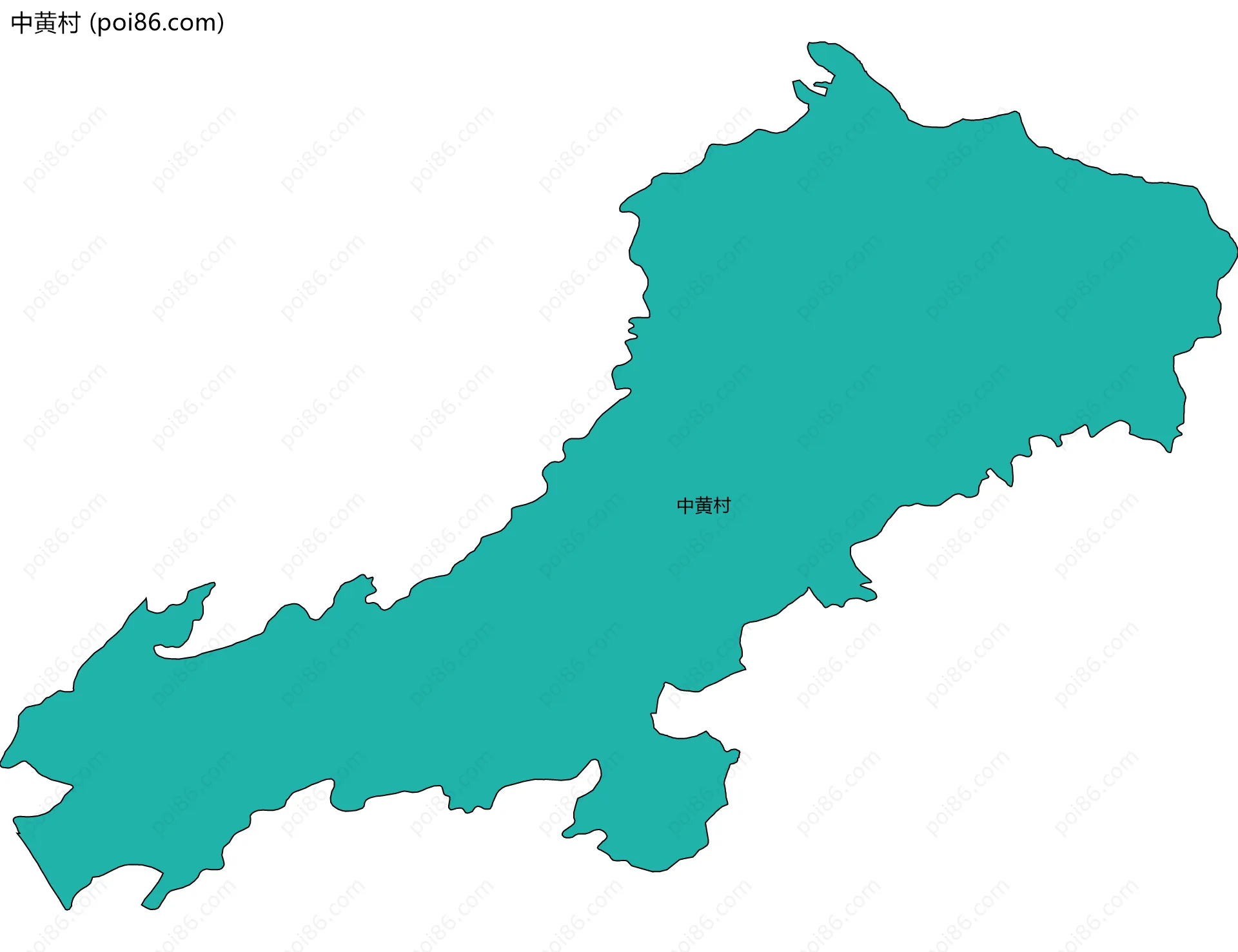 中黄村边界地图