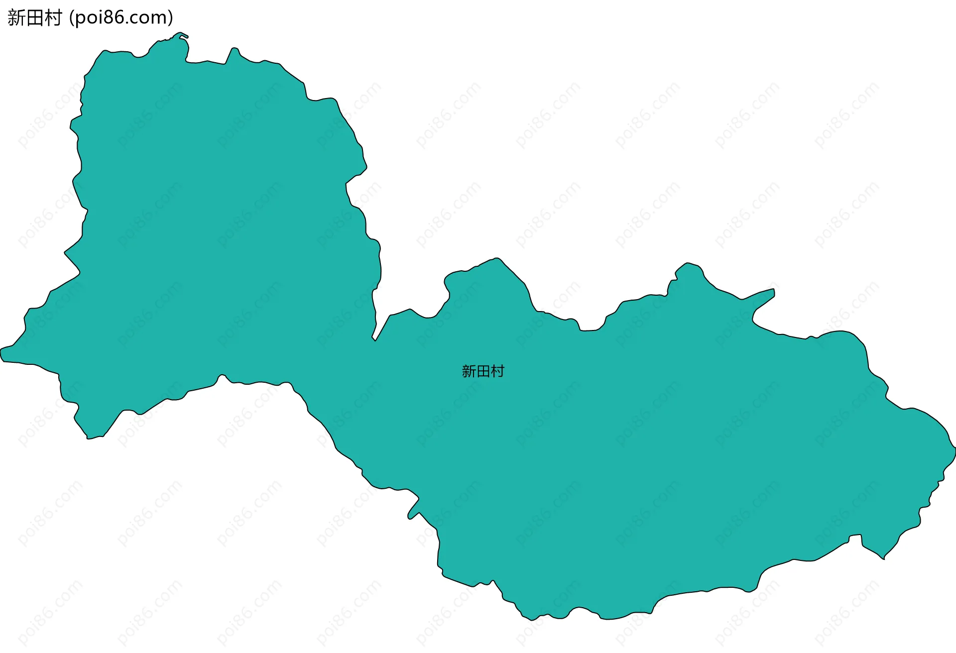 新田村边界地图