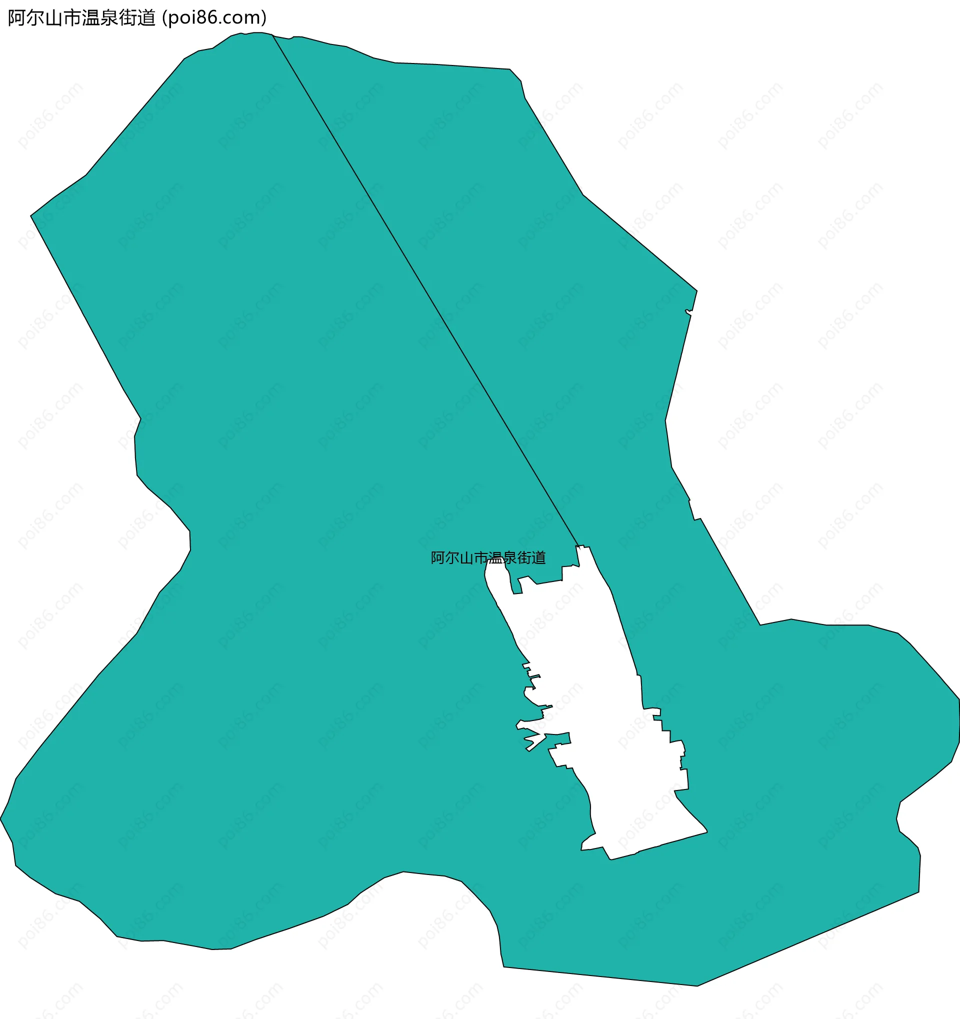 阿尔山市温泉街道边界地图