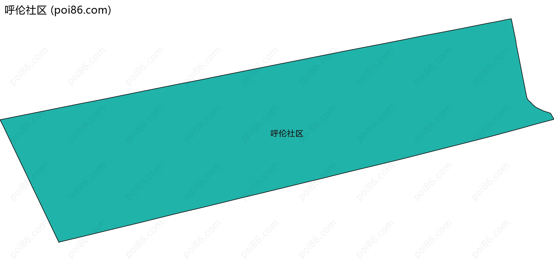 呼伦社区边界地图