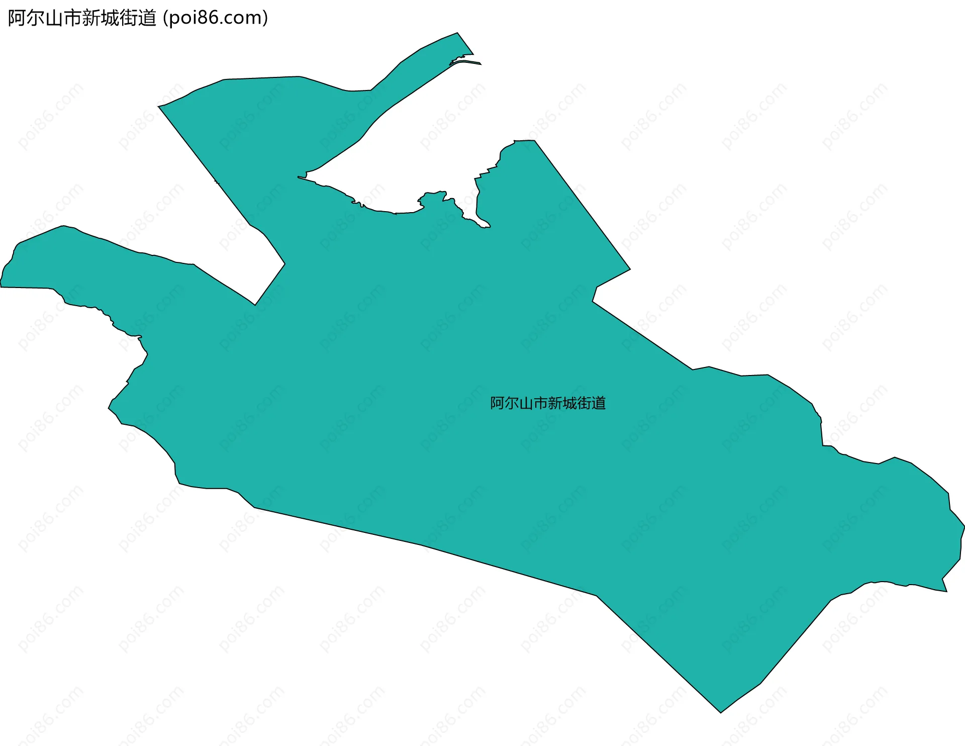 阿尔山市新城街道边界地图