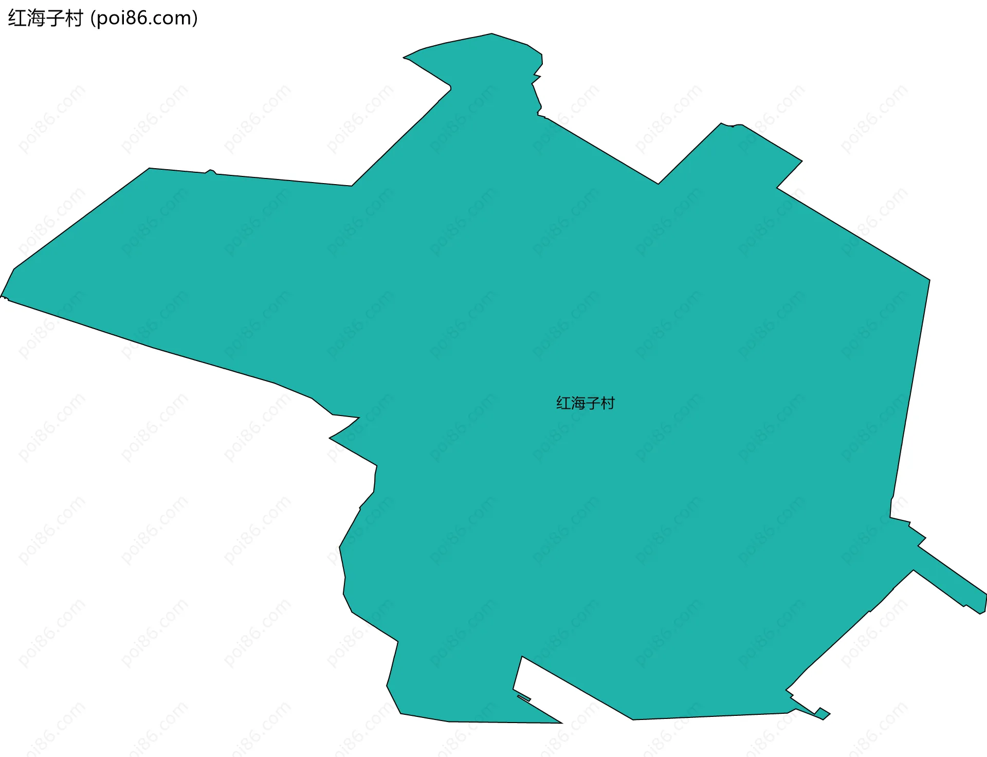 红海子村边界地图