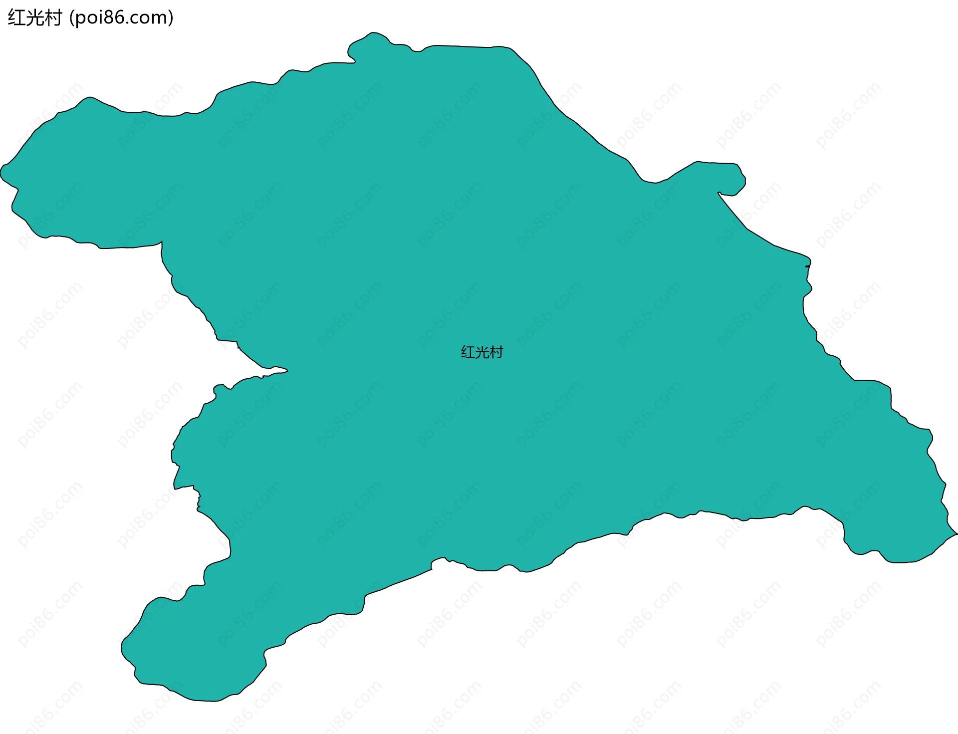 红光村边界地图