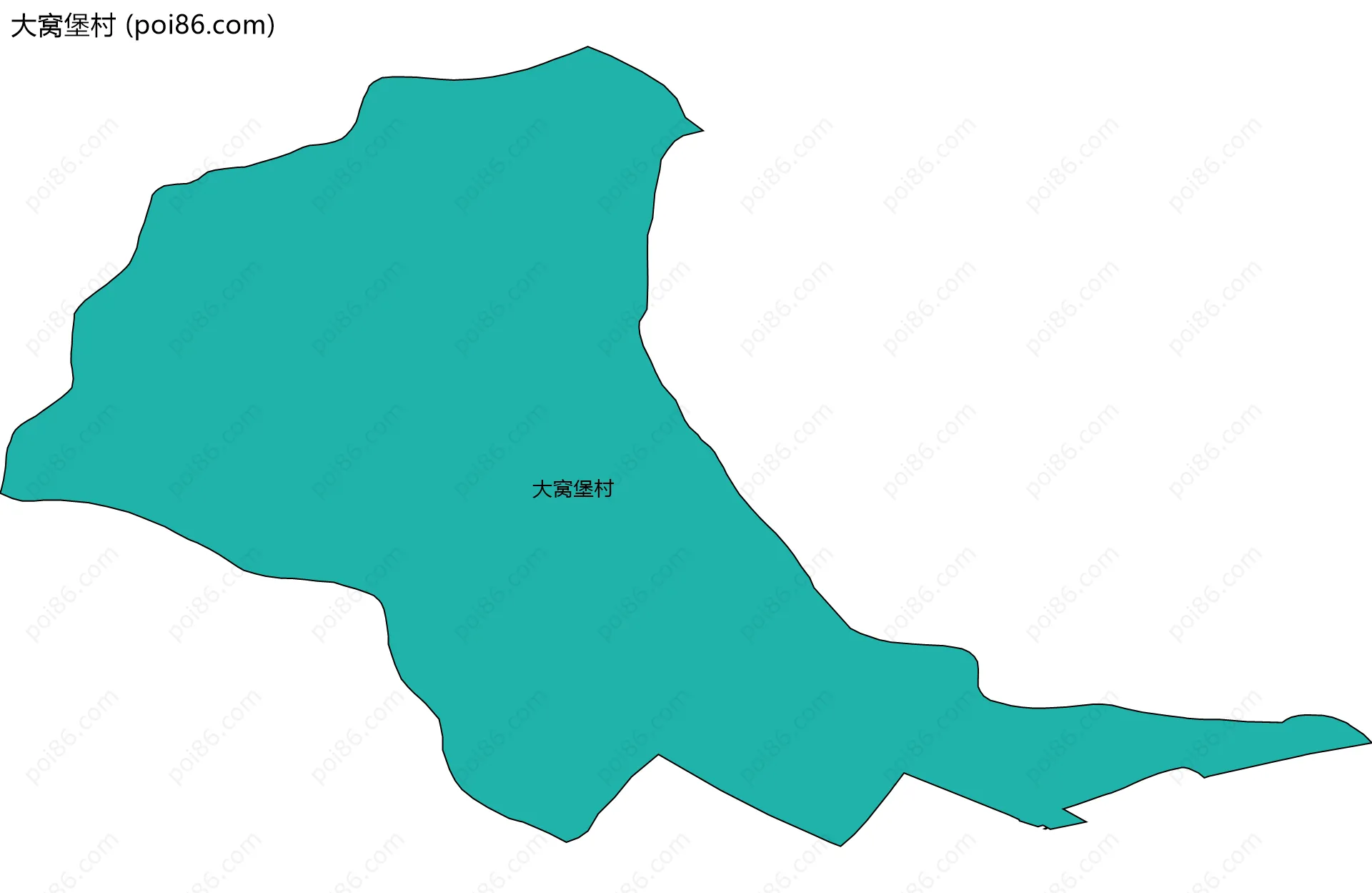 大窝堡村边界地图