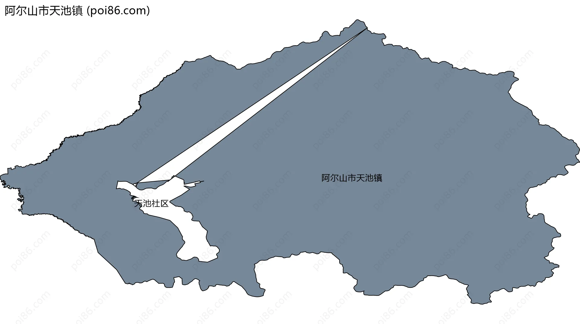 阿尔山市天池镇边界地图(五级行政区划)