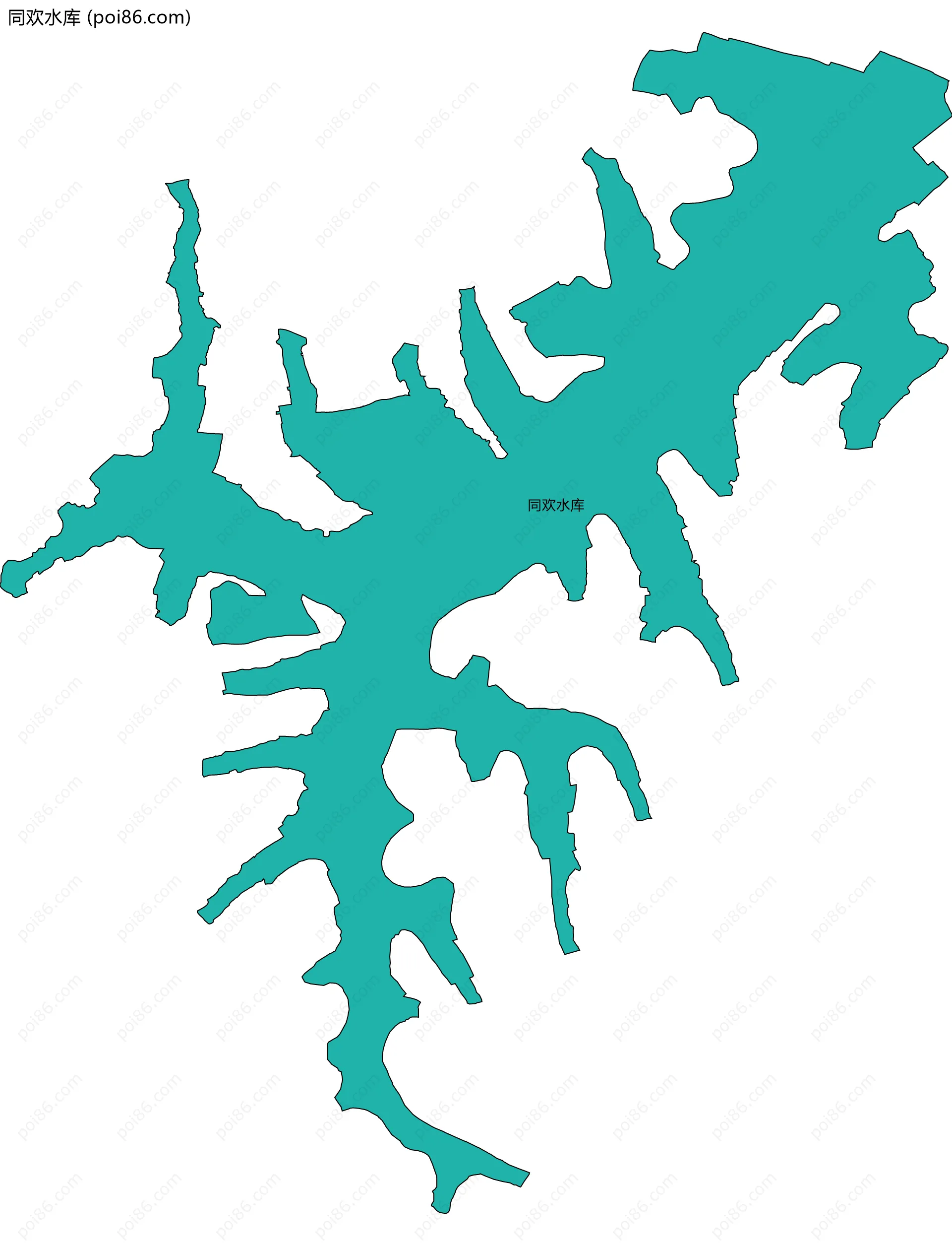 同欢水库边界地图